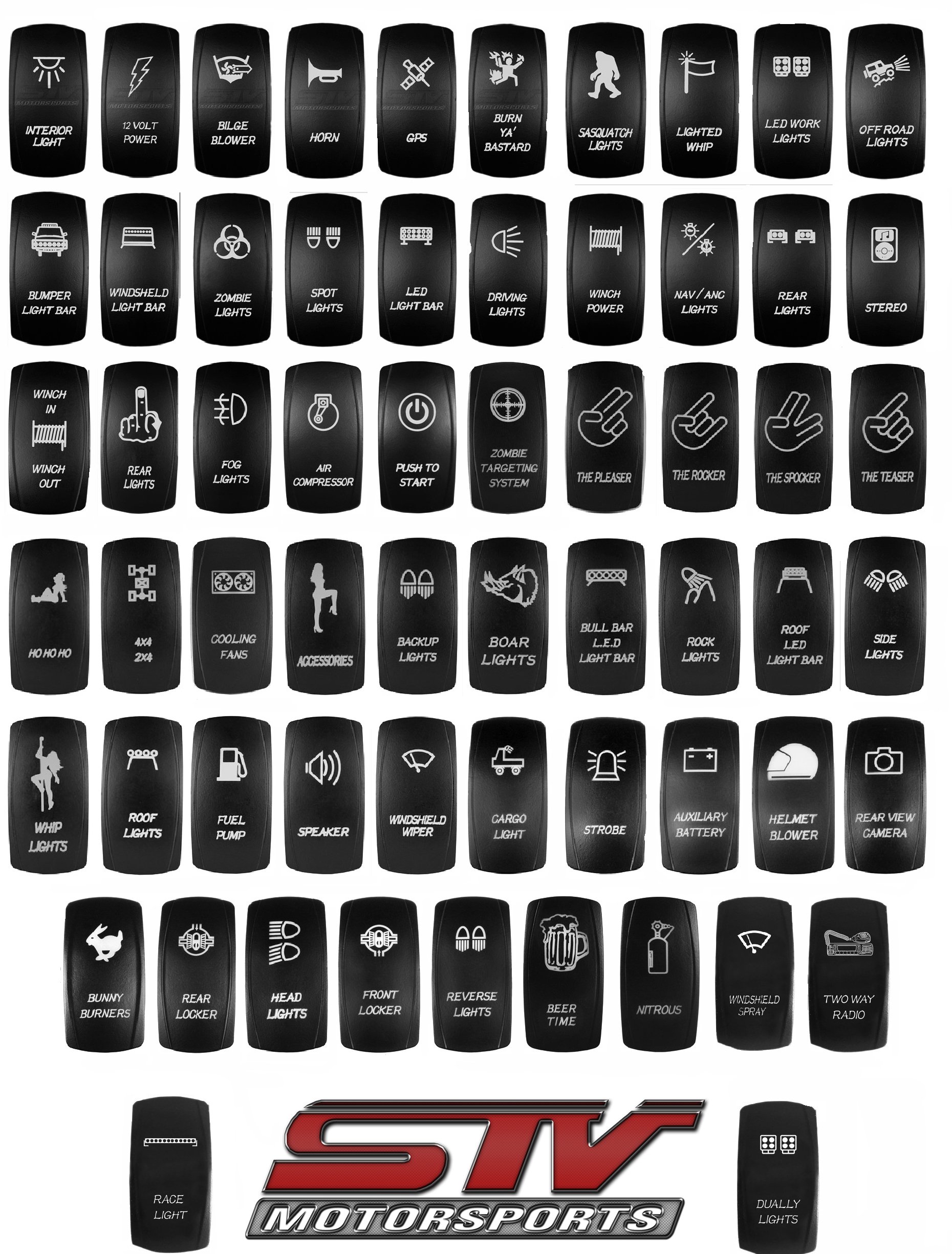 STV Motorsports Custom Switch Dash Panel Plates for 2017-2018 Polaris RZR XP 1000 RIDE COMMAND - Includes 4 Free Laser Switches - 100% Made in USA (Lime Green) - Perfect for Off-Road Adventures & UTV Customization
