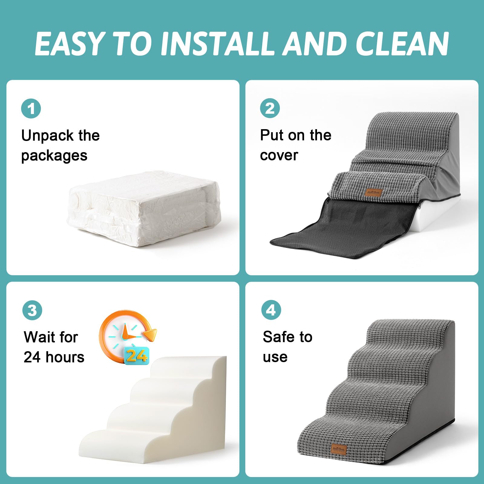 Pet Stairs for Small Dogs & Cats - 19.7