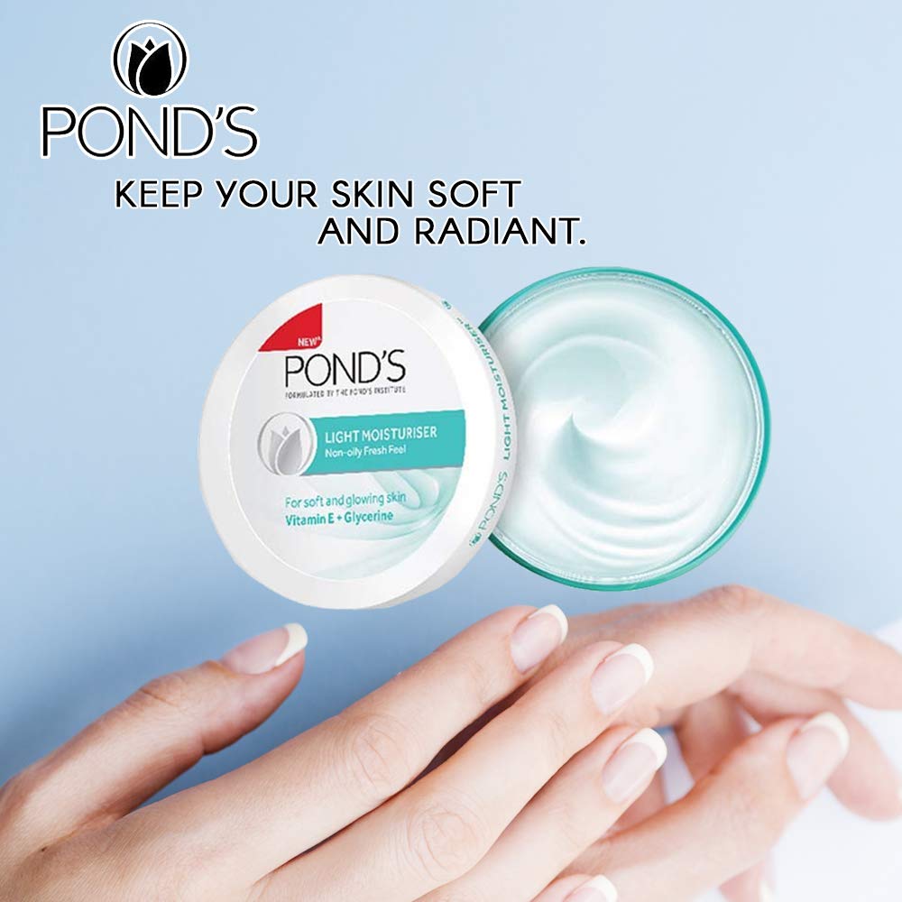 Pond's Lightweight Face Moisturizer Cream for Hydration & Glow, 75ml – Perfect for Daily Skincare Routine & Dry Skin Relief