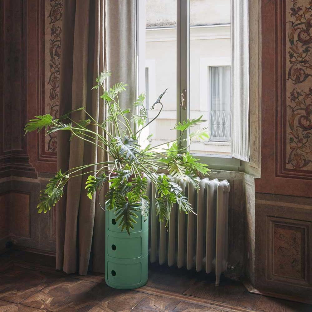 Componibili Bio Green Side Table - Eco-Friendly Modern Bedside Table for Living Room, Bedroom & Office - Sustainable Storage Solution