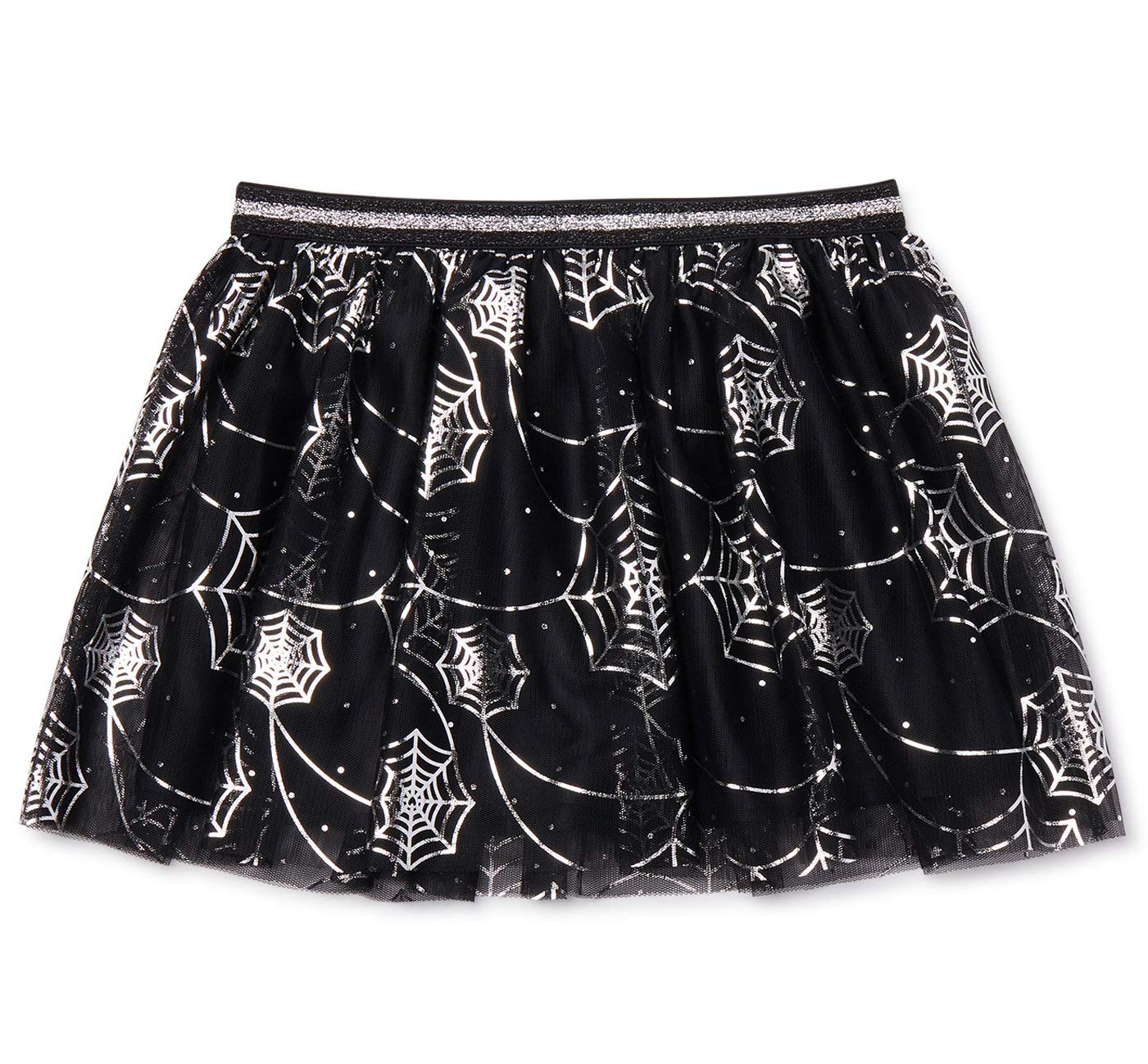 Girls' Cobweb Metallic Mesh Skirt - Sparkly Party Dress for Teens Size 18 | Perfect for Halloween, Cosplay, Dance Performances & Special Occasions