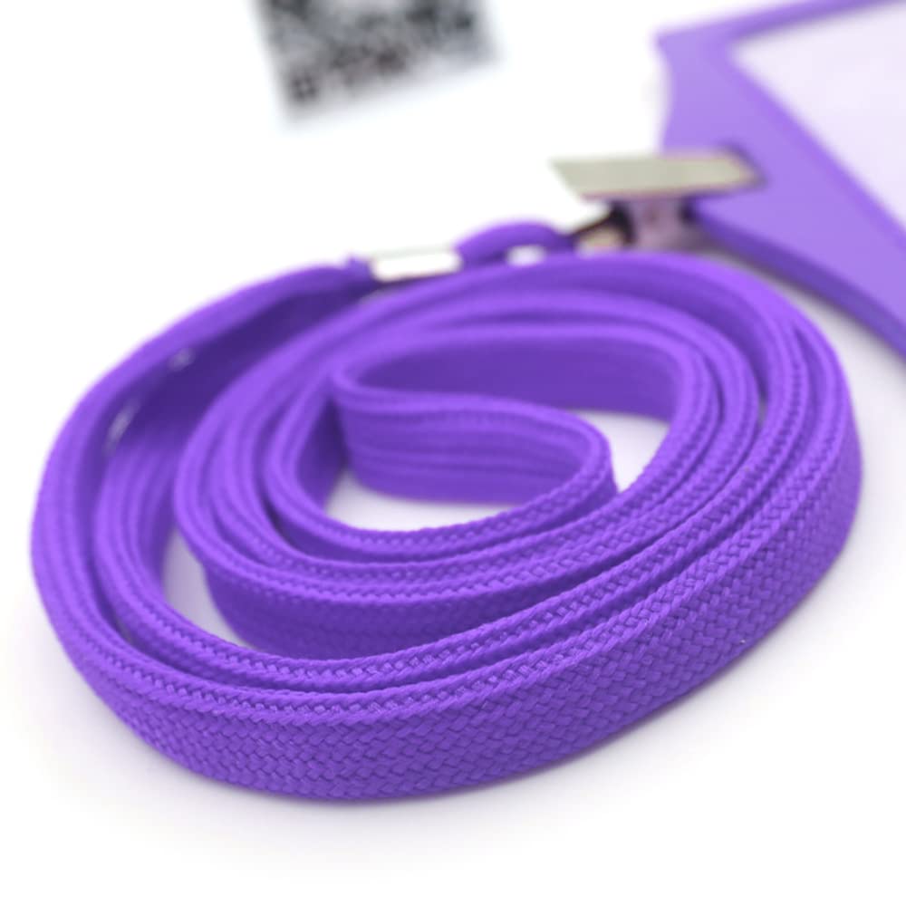 Beebel 100 Pack Purple Lanyards with Badge Clip for ID Cards & Events