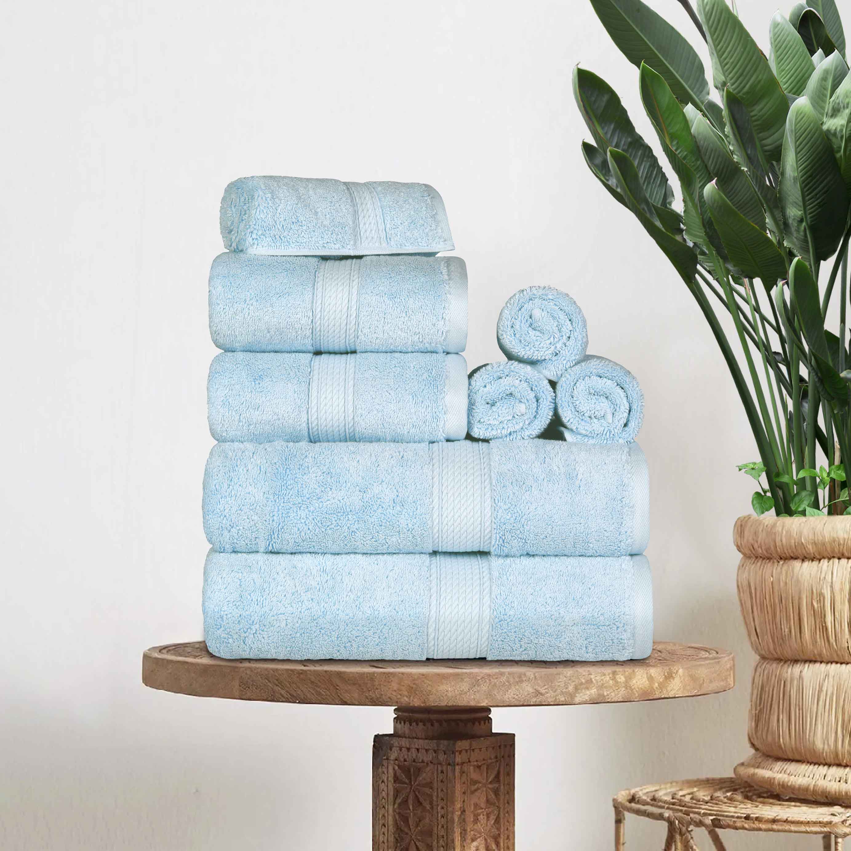 Premium 8-Piece Egyptian Cotton Towel Set - Ultra Soft, Heavyweight & Plush for Bath, Spa & Luxury Home Decor