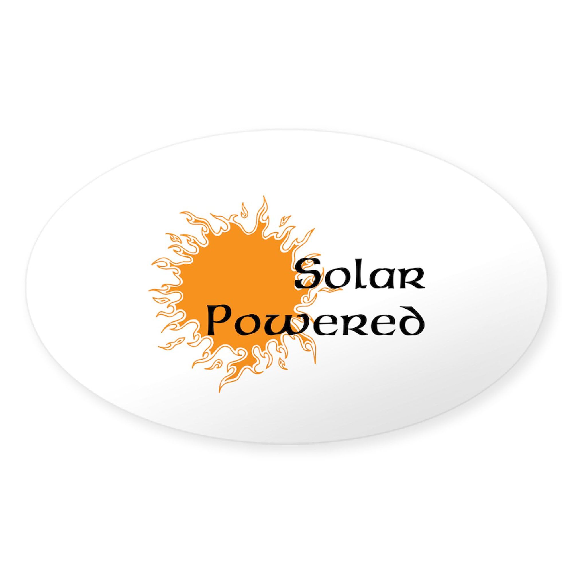 Solar Powered Car Bumper Sticker - Oval Design for Outdoor Vehicles