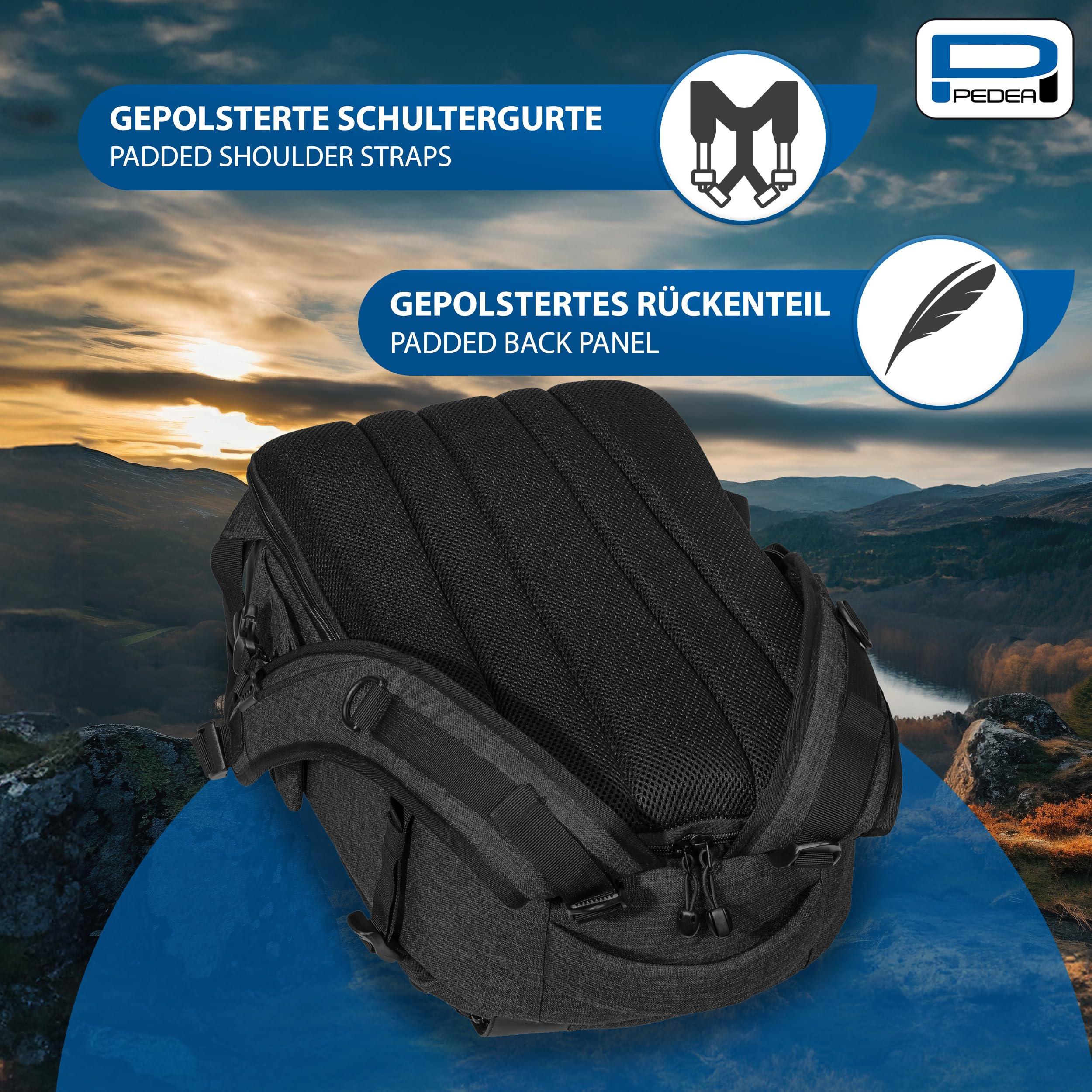 Professional DSLR Camera Backpack - Waterproof SLR Camera Bag with Adjustable Dividers & Rain Cover - Perfect for Travel, Hiking & Photography - Black