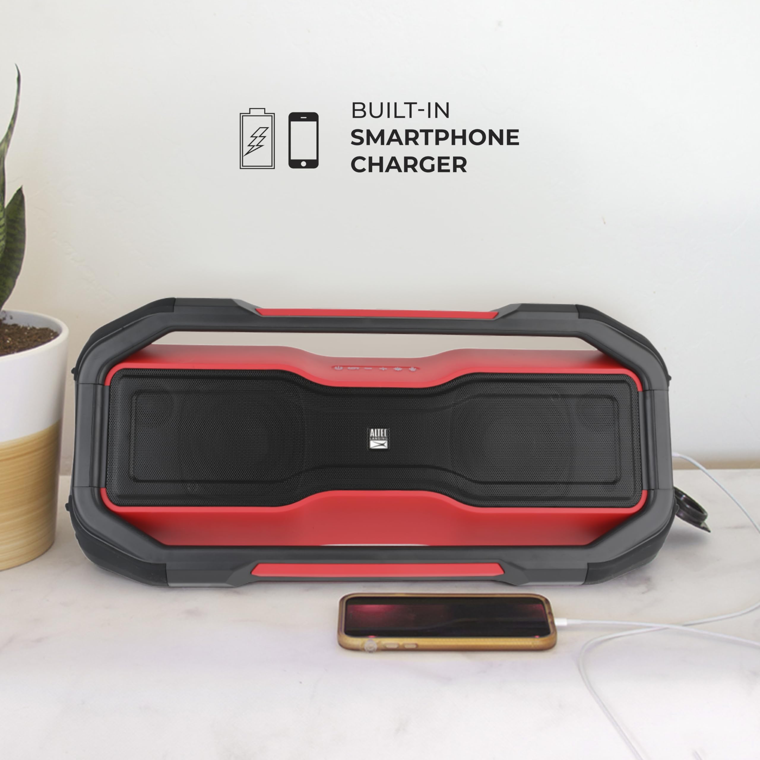 Altec Lansing ROCKBOX XL Wireless Bluetooth Speaker - Portable Waterproof Speaker with 20-Hour Playtime, 5 LED Light Modes, Floating Design - Perfect for Pool Parties, Beach Outings, Camping & Home Use