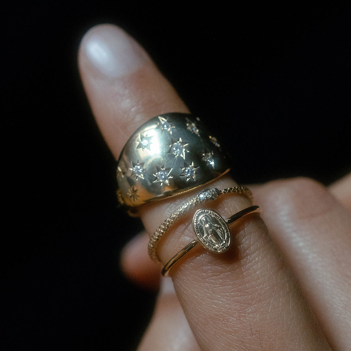 Tiny Miraculous Medal Ring - Religious Jewelry for Women, Catholic Gifts, Sterling Silver or Gold Plated - Perfect for Baptism, First Communion & Daily Wear