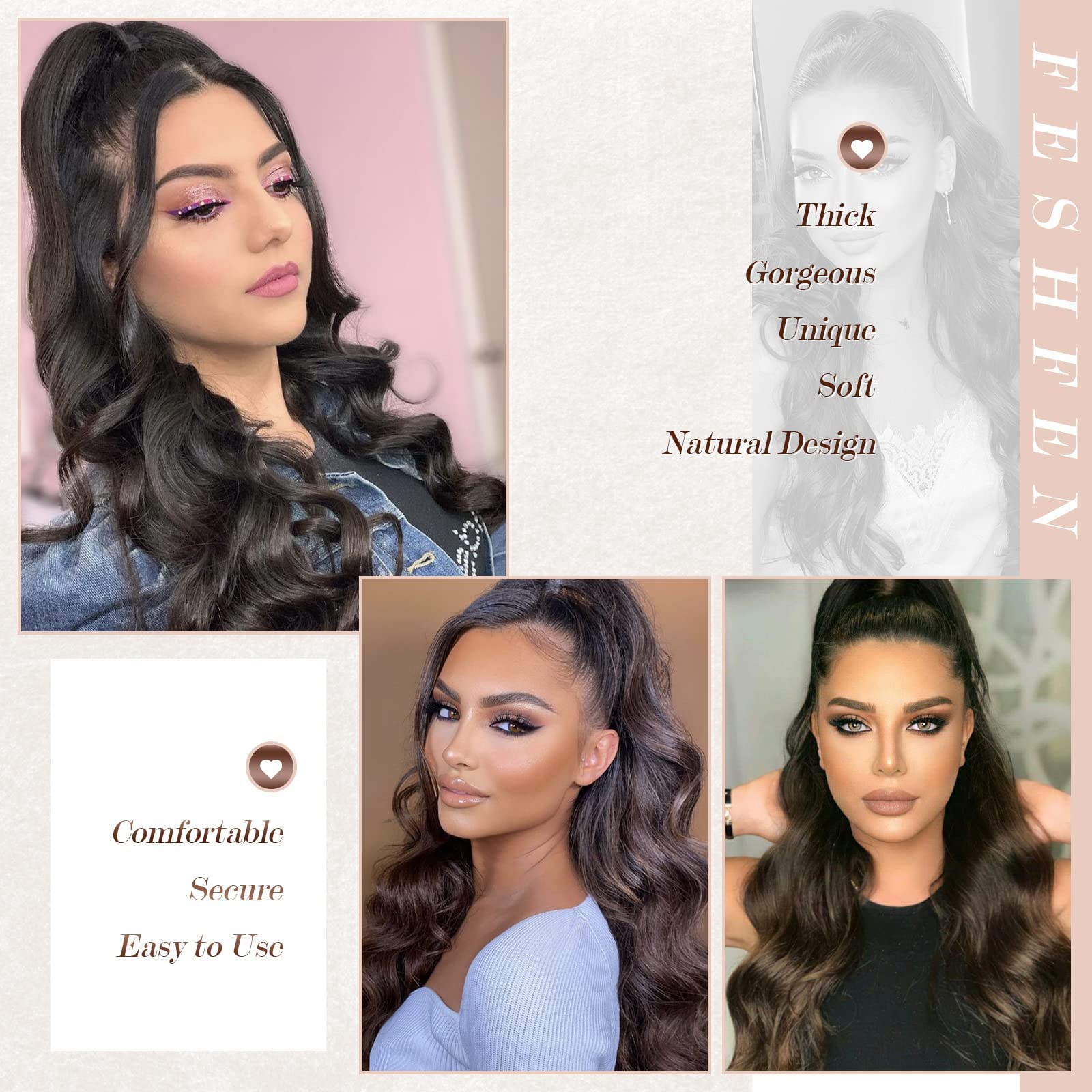 24 Inch Synthetic Drawstring Ponytail Hair Extension - Natural Look for Women | Perfect for Cosplay, Daily Wear & Special Occasions