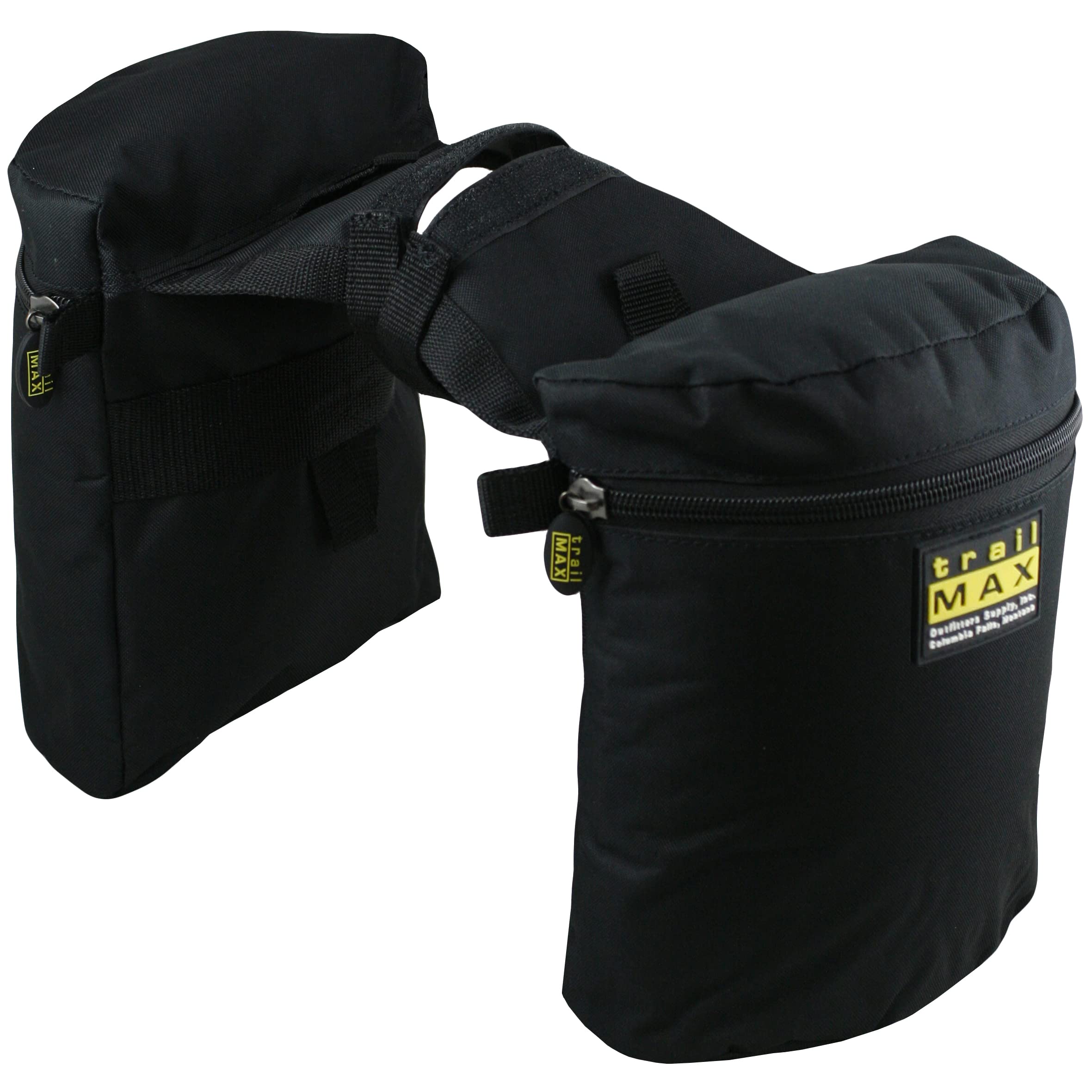 TrailMax Large Horn Saddle Bags for Horses - Durable 600D Polyester Western & Endurance Riding Saddlebags with Double-Stitched Design | Perfect for Trail Riding, Camping & Long-Distance Horseback Adventures