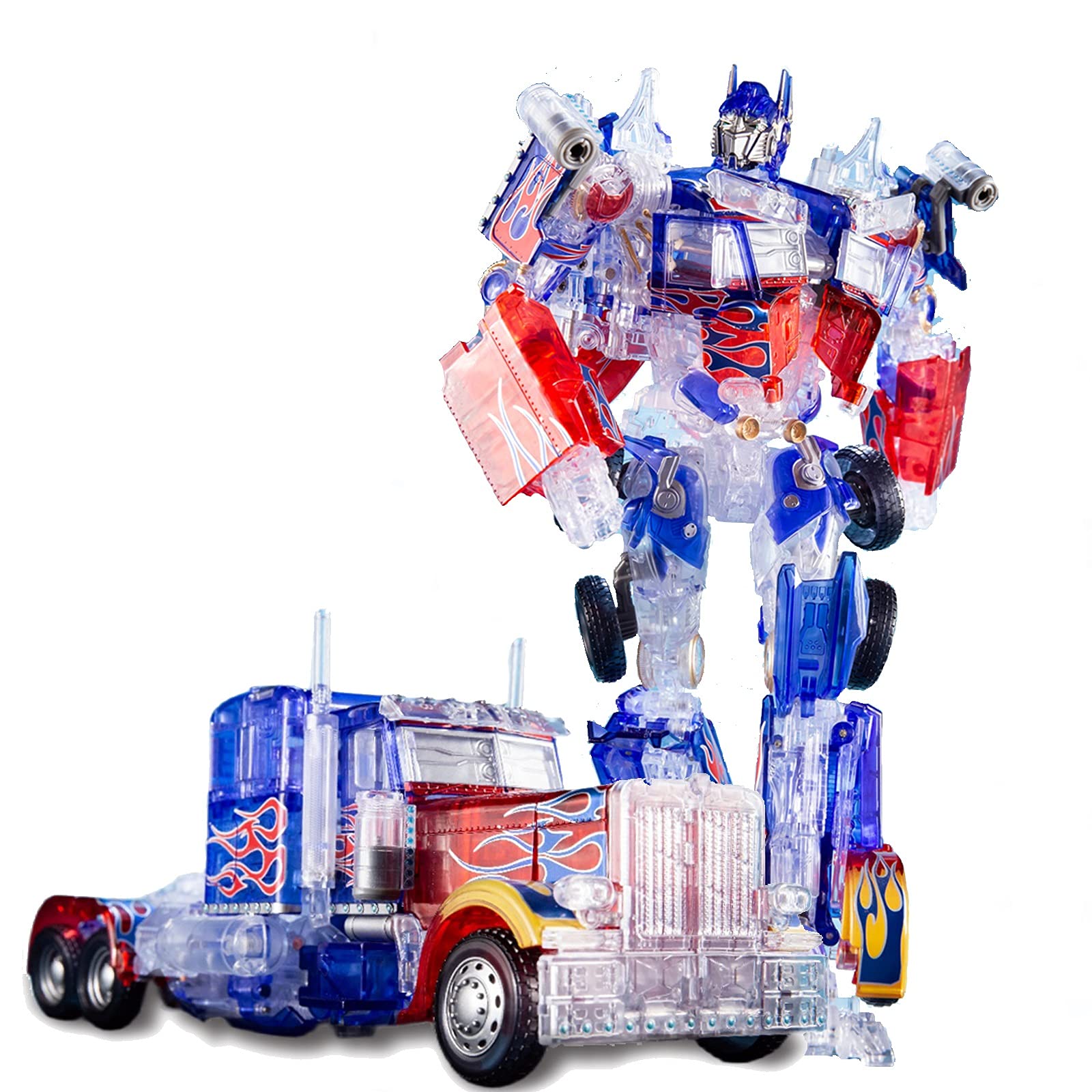 LQIPPOE Transformer Toys Alloy MPM Transparent Optimus Prime BS-01B Limited Edition Action Figure - Collectible Robot Model for Boys, Gift for Kids & Adult Fans - Perfect for Display, Play and Anime Enthusiasts