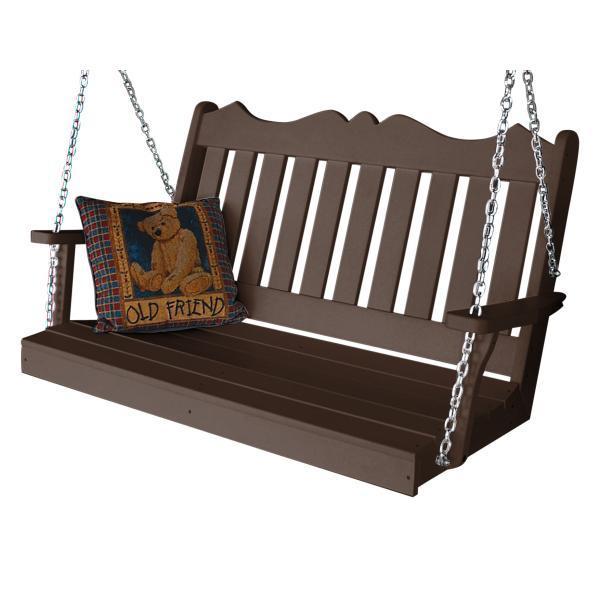 A & L Furniture Poly Royal English Swing - Outdoor Patio Swing Chair for Garden, Porch, and Backyard Relaxation