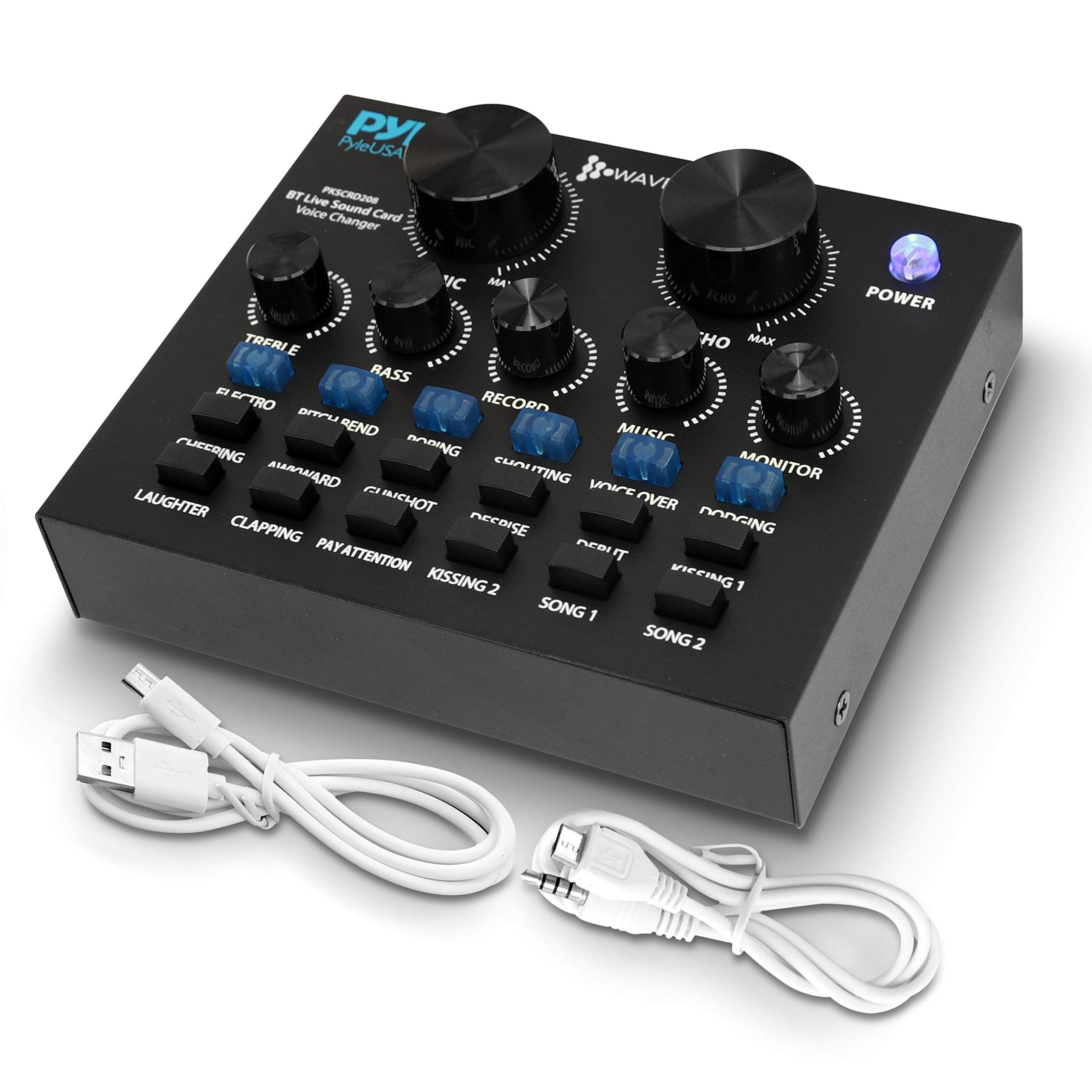 Pyle Bluetooth Mini Mixer - 12 Sound Effects, 3 Inputs for Podcast & Live Streaming