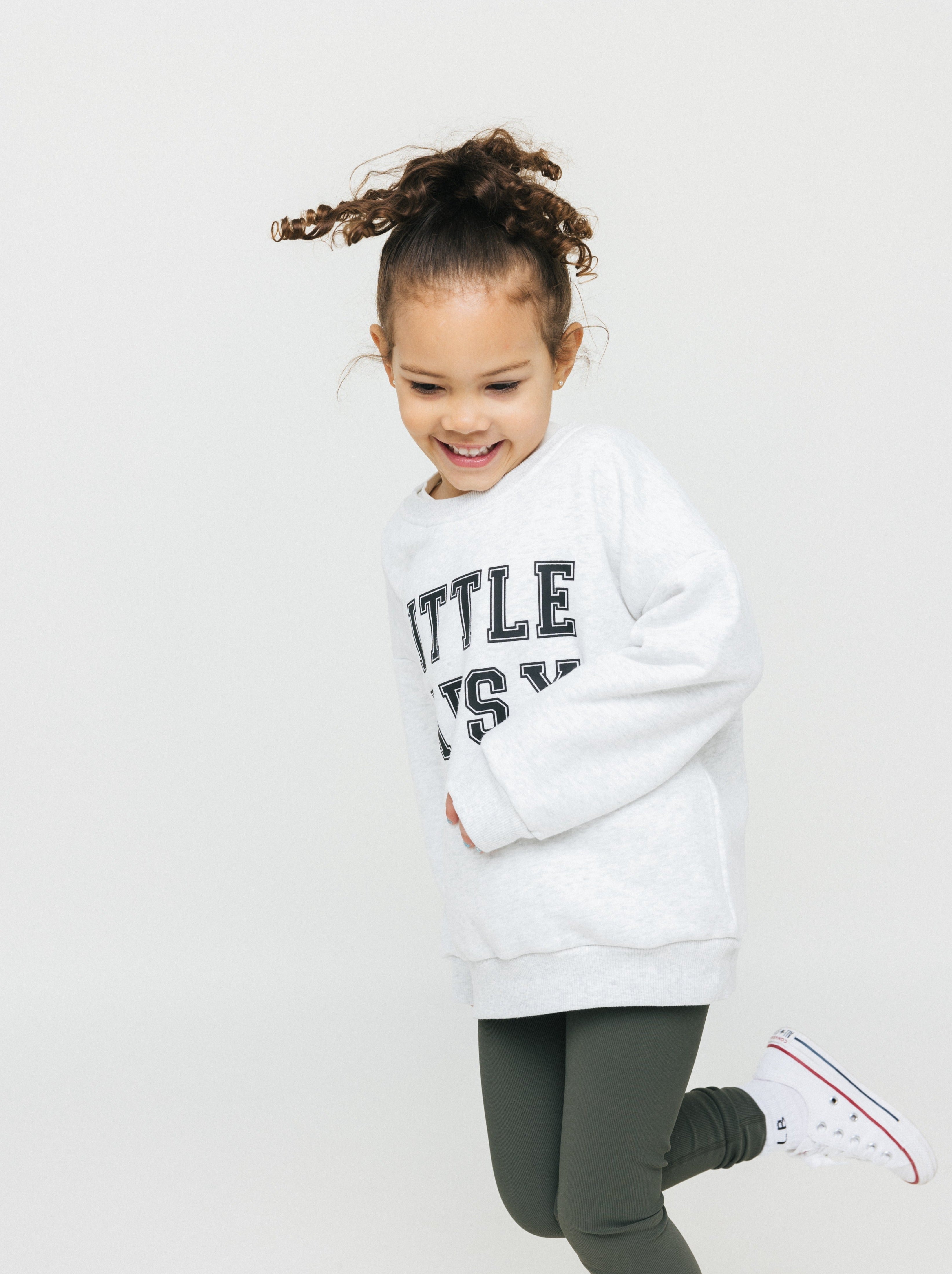 LB Collegiate Crewneck Sweatshirt - Soft Grey Cotton Pullover for Men & Women | Casual Wear, Street Style, College Outfit, Loungewear
