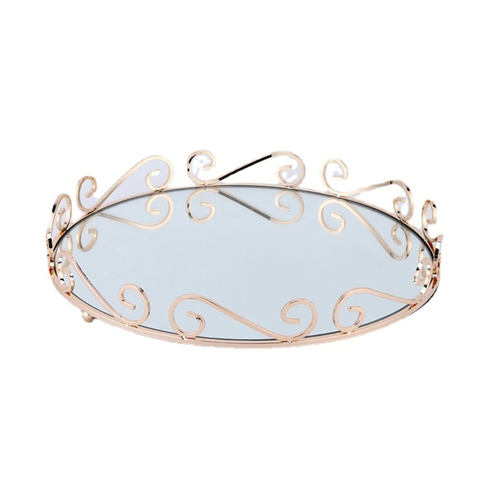 Laiqian Oval Mirror Tray - Jewelry & Perfume Organizer, Makeup Storage, Bathroom & Dresser Decor, Serving Tray for Fruits, Kitchen & Home Decor - Perfect for Vanity, Gift Giving & Party Serving