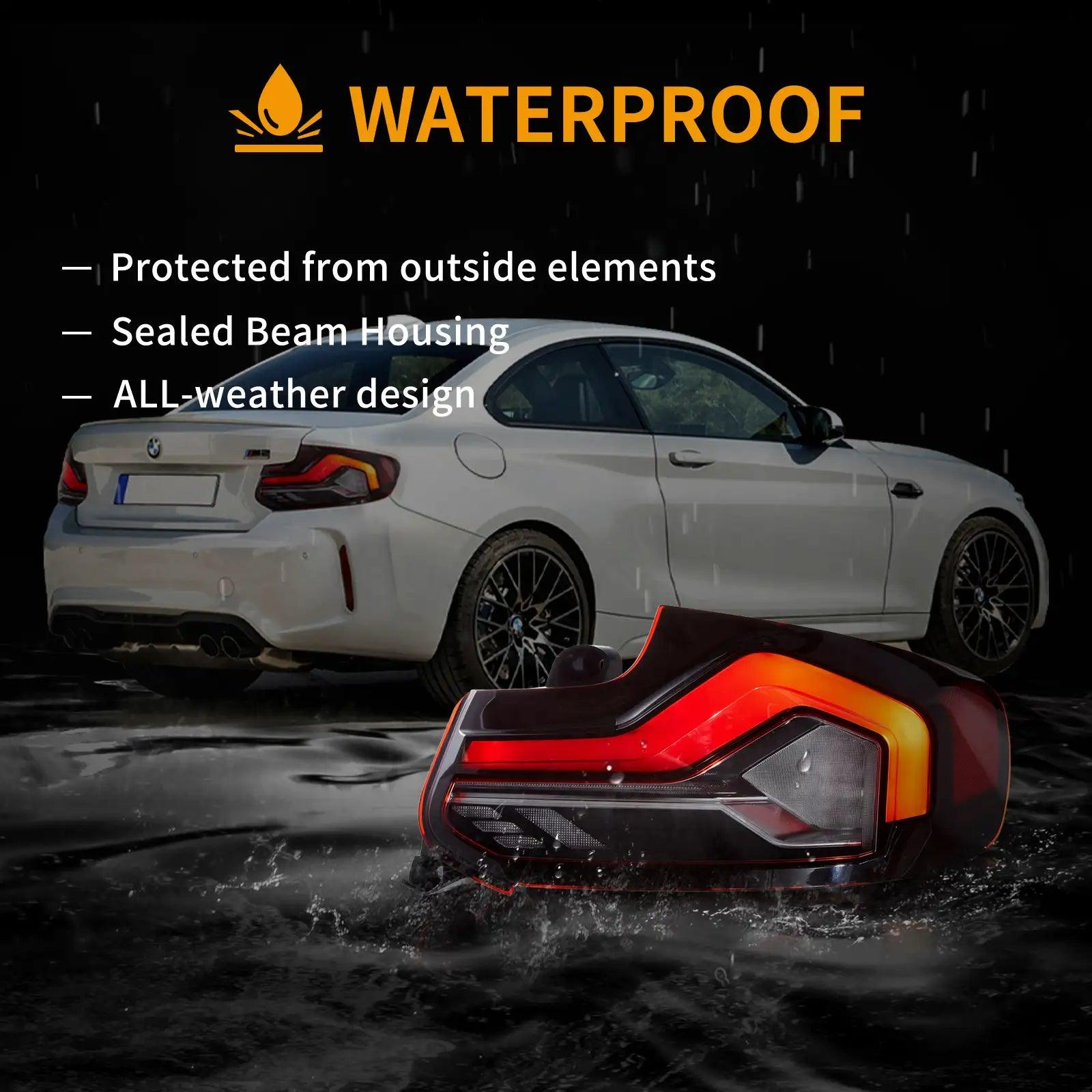 2014-2021 BMW 2 Series F22 F23 & M2 F87 LED Tail Lights Assembly with Dynamic Startup Animation - Plug & Play Upgrade for Enhanced Night Visibility & Style (Perfect for Street Driving, Car Shows & Custom Builds)