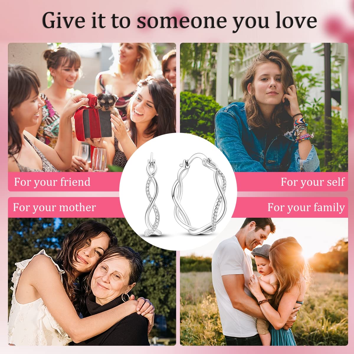 925 Sterling Silver Hoop Earrings for Women - Hypoallergenic Small Boho Dangle Earrings with Rope Design, Double Oval Huggie Hoops for Sensitive Ears | Perfect Gift for Mother's Day, Birthday & Everyday Wear | Elegant Jewelry for Work, Date Night & Special Occasions