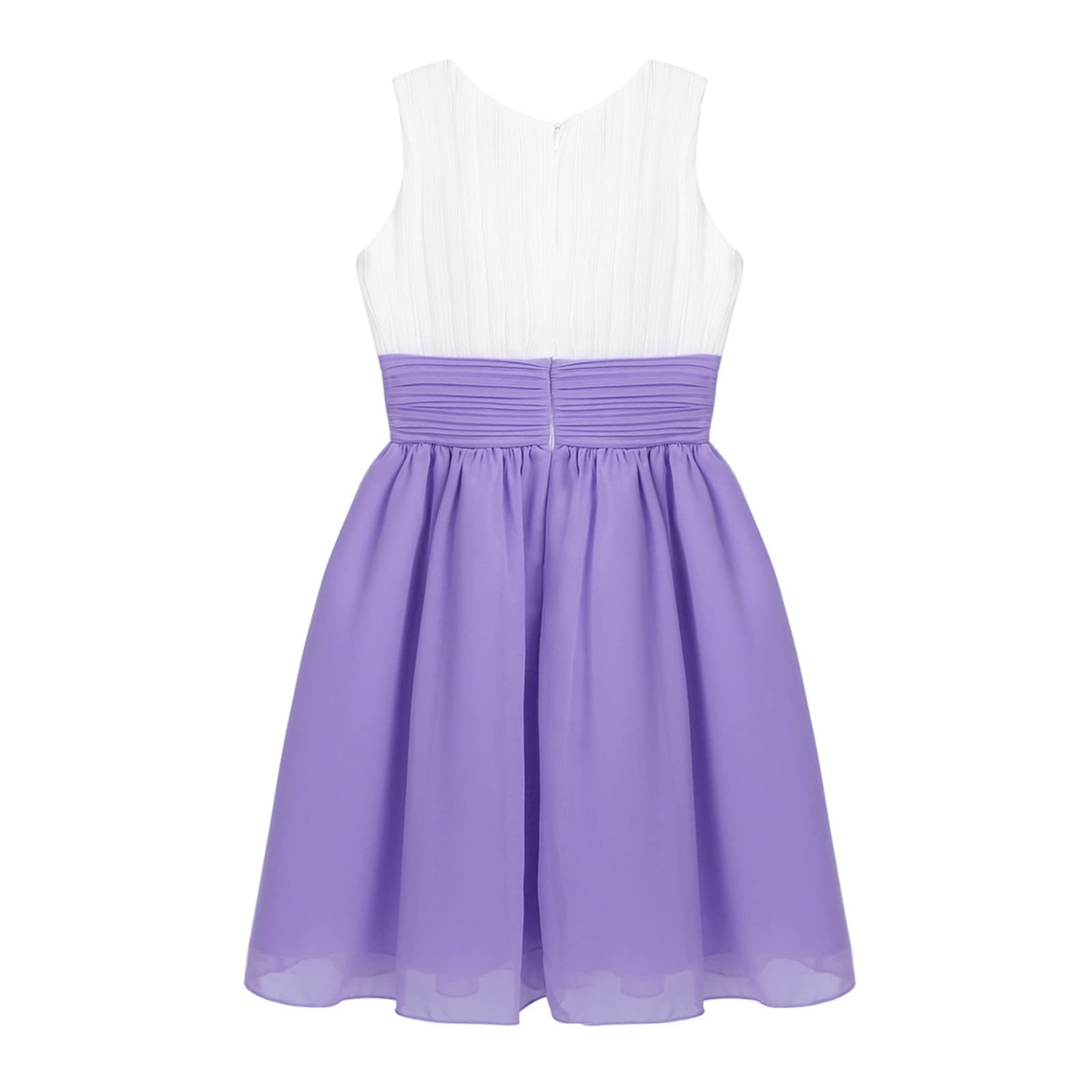 YiZYiF Girls' Pleated Chiffon Sleeveless Flower Girl Dress - Elegant Junior Bridesmaid & Wedding Party Dress for Special Occasions, Birthday Celebrations, and Pageants