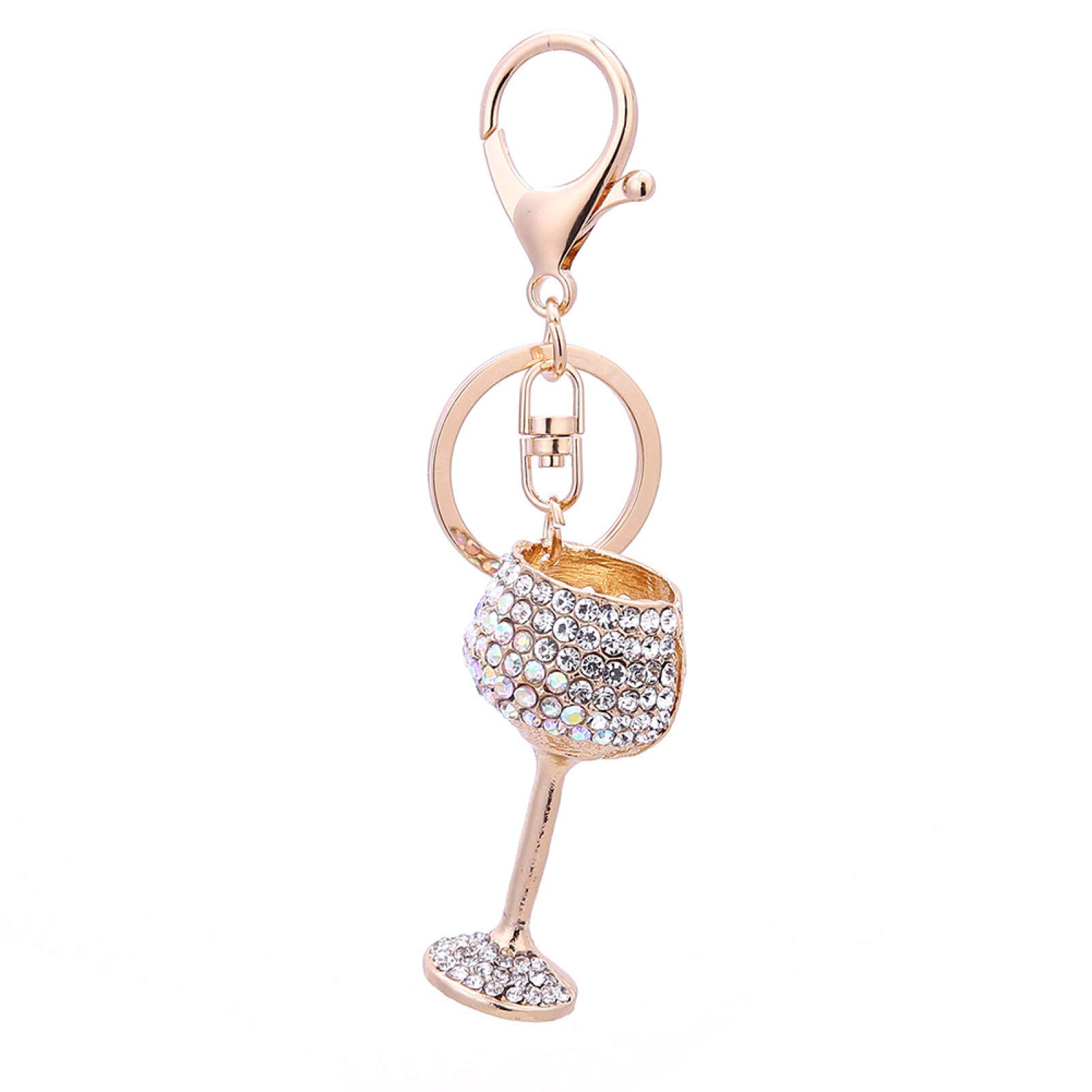 Sparkling Rhinestone Wine Cup Keychain - Elegant Keyring Decor for Women & Men | Perfect for Car Keys, Bags & Gifts - Party, Wedding & Everyday Accessory