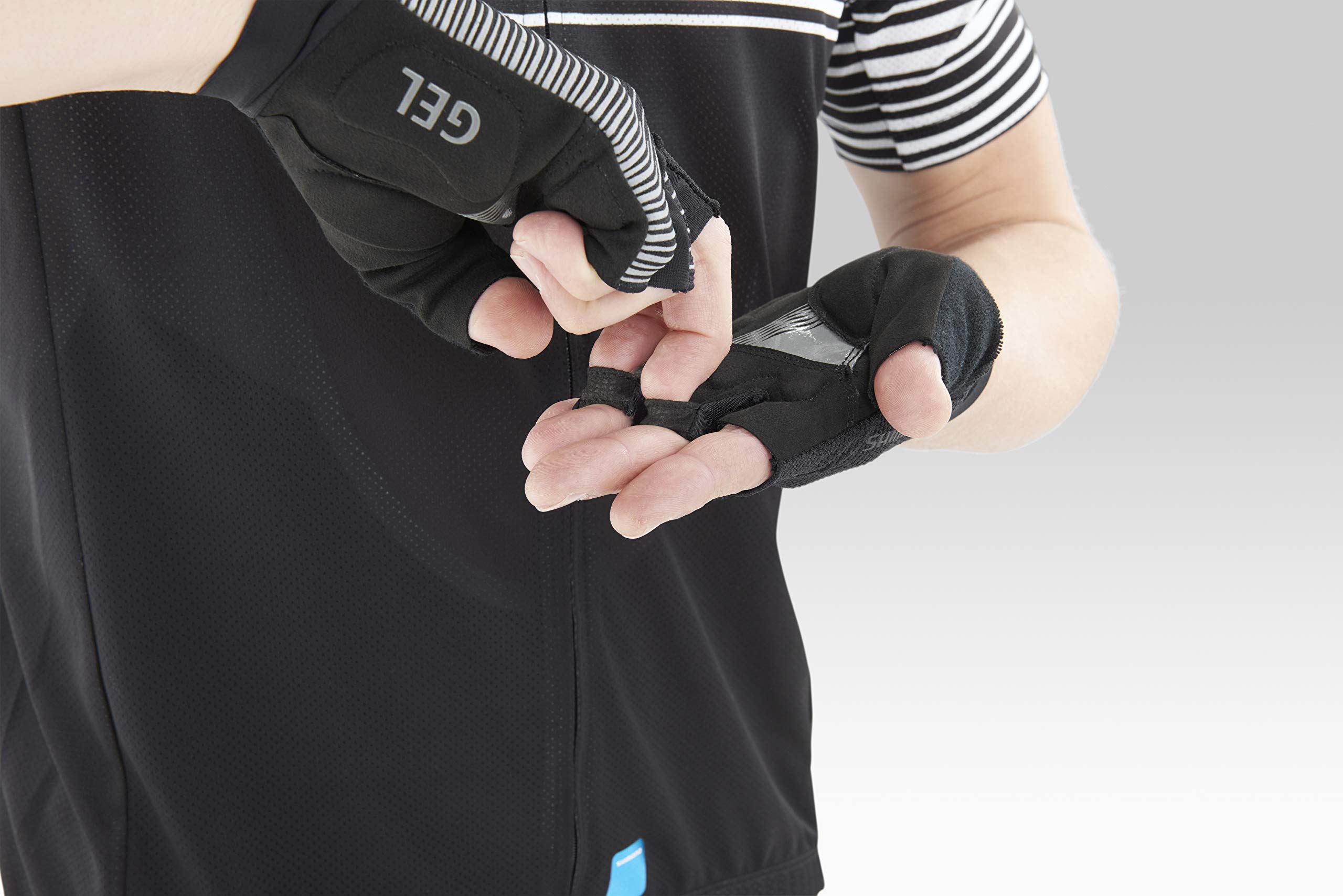 SHIMANO Classic Cycling Gloves for Men - Black, Breathable & Padded Bike Gloves for Road & Mountain Biking - Perfect for Commuting, Training & Long-Distance Rides