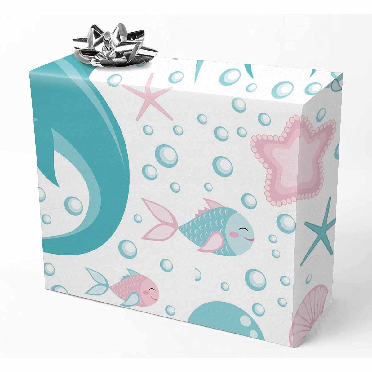 InterestPrint Ocean Theme Wrapping Paper for Wedding - Octopus, Dolphin, Jellyfish Design - 1 Roll - Perfect for Gift Wrapping, Party Decorations & Special Events