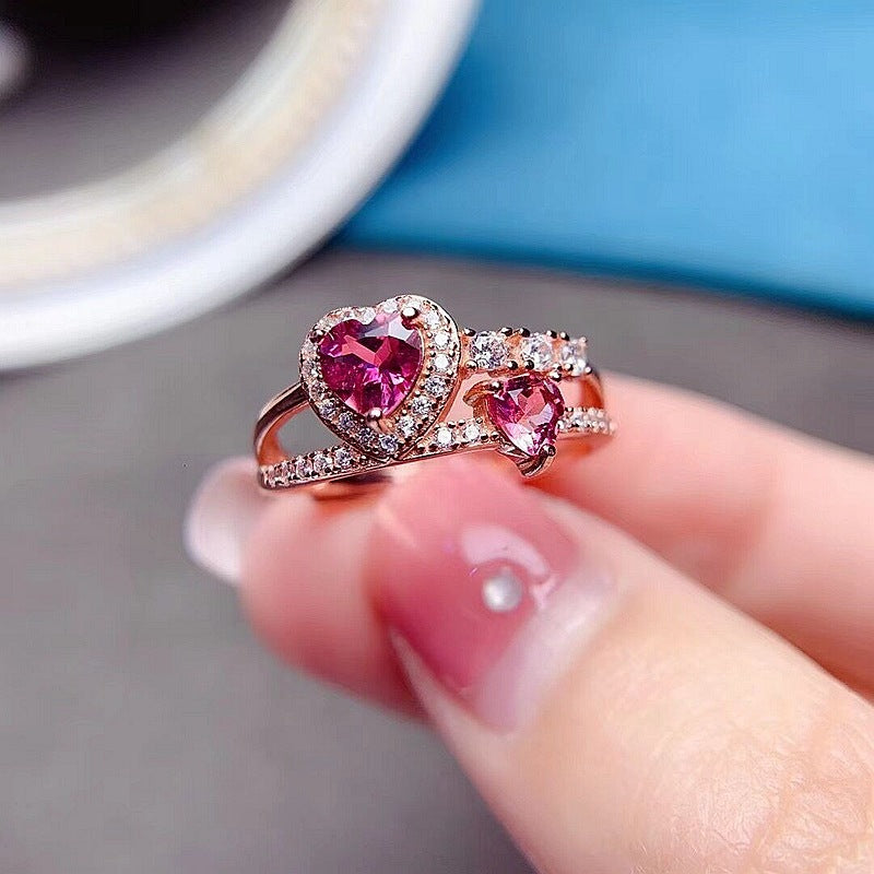 Pink Topaz Heart Ring for Sagittarius - Sterling Silver Zodiac Jewelry for Women | Perfect Gift for Birthday, Anniversary & Valentine's Day | Elegant Everyday Wear & Special Occasions