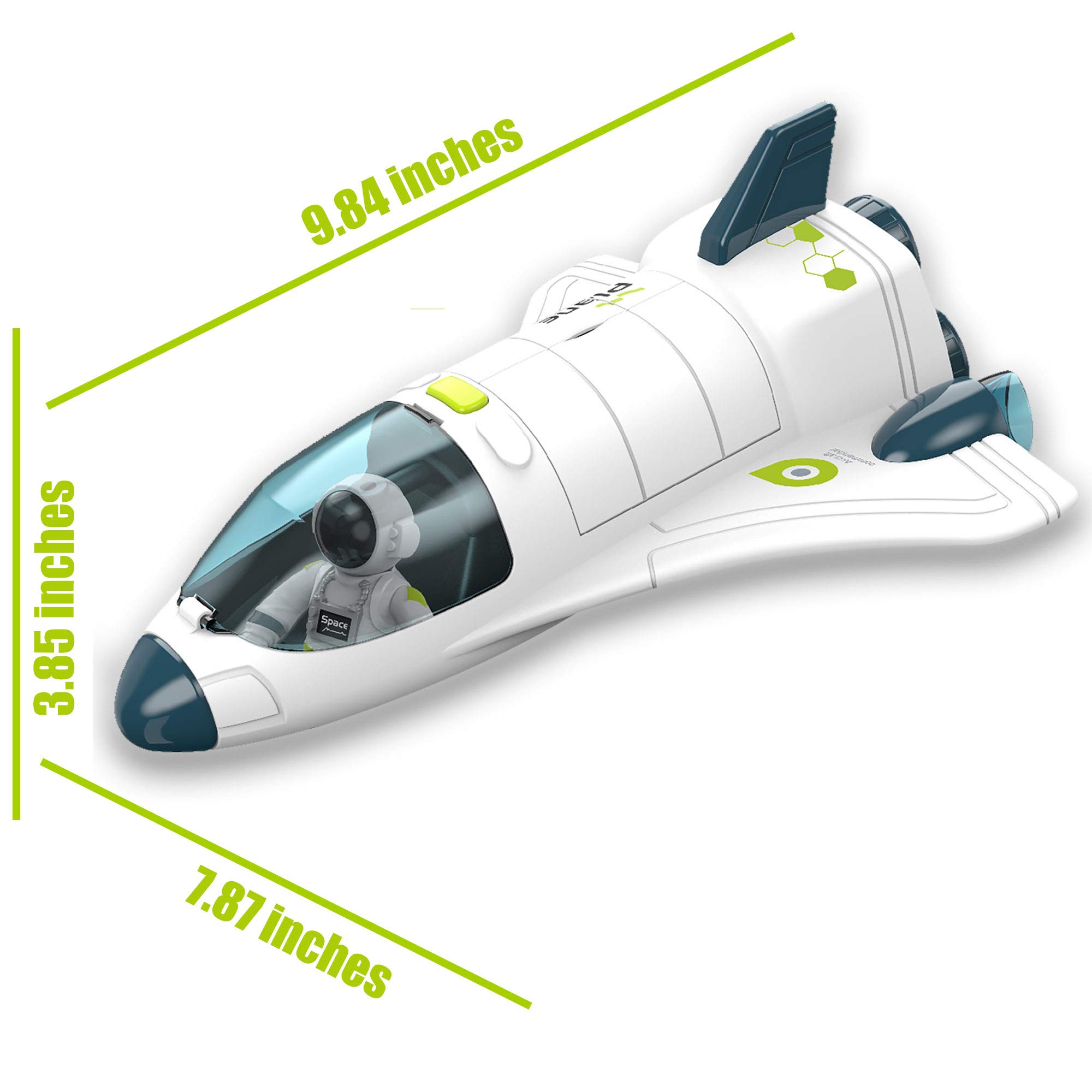 Space Rocket Shuttle Toy Set with Lights & Sounds - STEM Educational Spacecraft Airplane Toys for Kids Ages 3-8 - Includes Astronaut Figures - Perfect Birthday Gift for Boys & Girls - Great for Imaginative Play, Space Exploration Learning & Bedtime Adventures