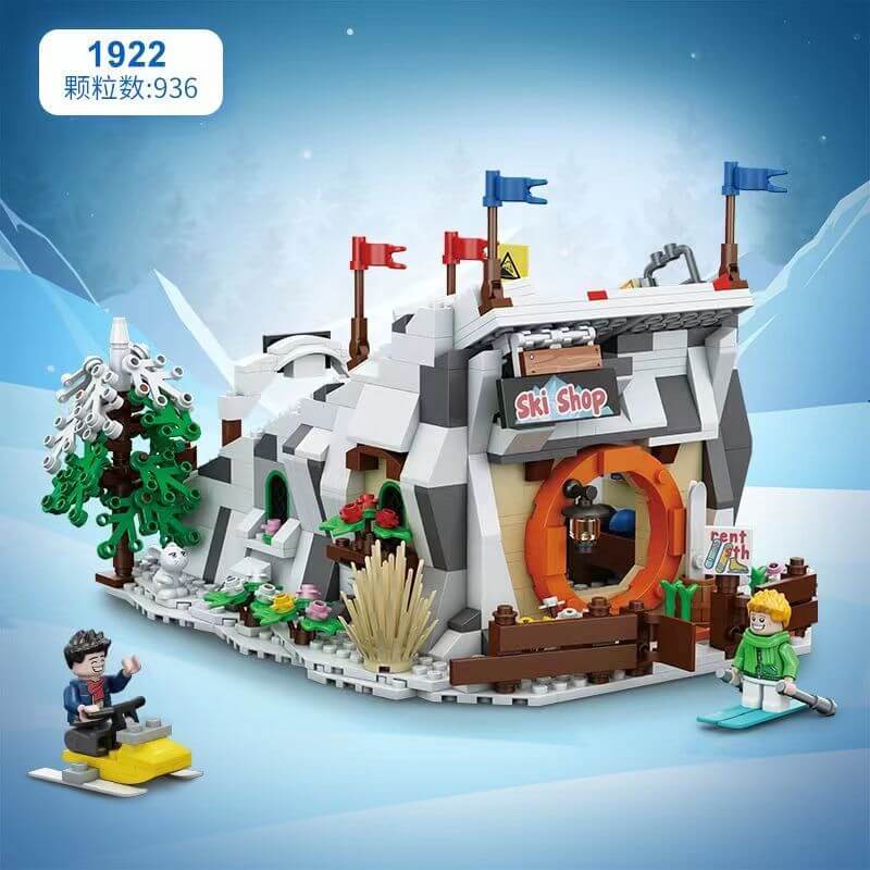 LOZ 1922 Ski Resort Mini Building Blocks Set - Winter Village Snow Scene Model Kit for Adults & Kids, DIY Creative Gift for Christmas, Home Decor, Collectible Display