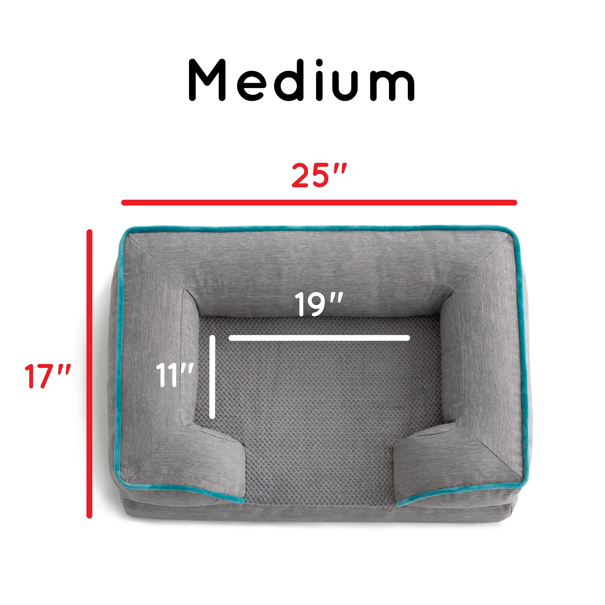 Orthopedic Memory Foam Dog Bed for Medium Dogs - Waterproof Pet Sofa Bed with Removable Washable Cover, Non-Slip Bottom & Joint Pain Relief - Perfect for Living Room, Bedroom & Kennel Use (Charcoal)