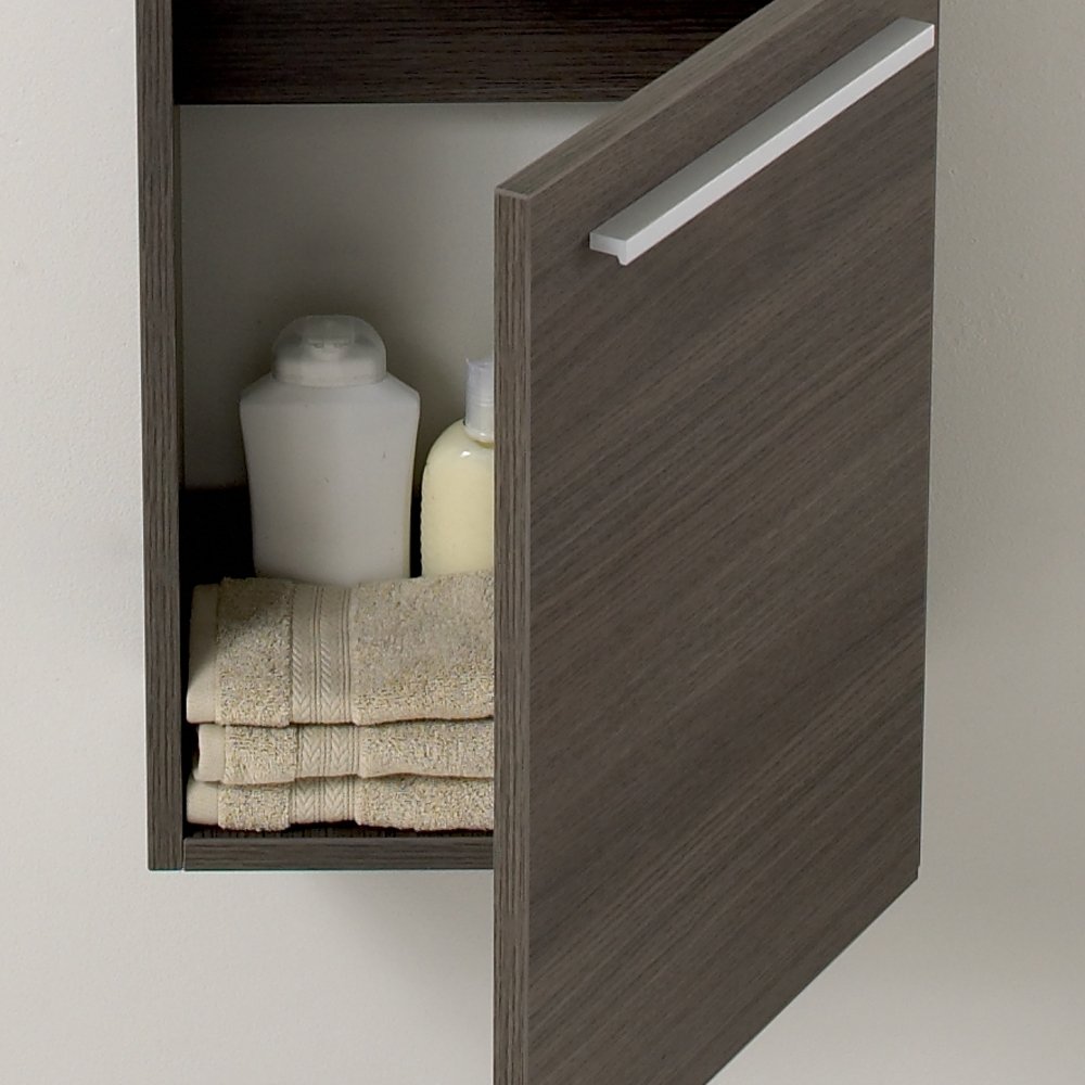 Fresca Bath FVN8002GO Pulito Small Vanity Set with Tall Mirror in Gray Oak - Perfect for Modern Bathroom Decor & Small Space Solutions