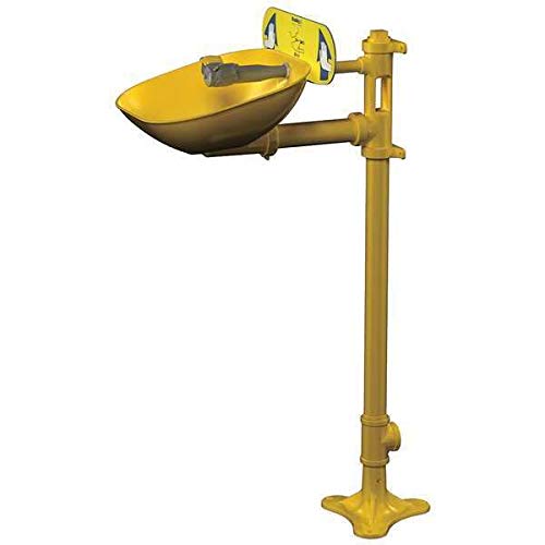Halo Eyewash Station - Pedestal Mounted Plastic Emergency Eye Wash for Workplace Safety, 15.5