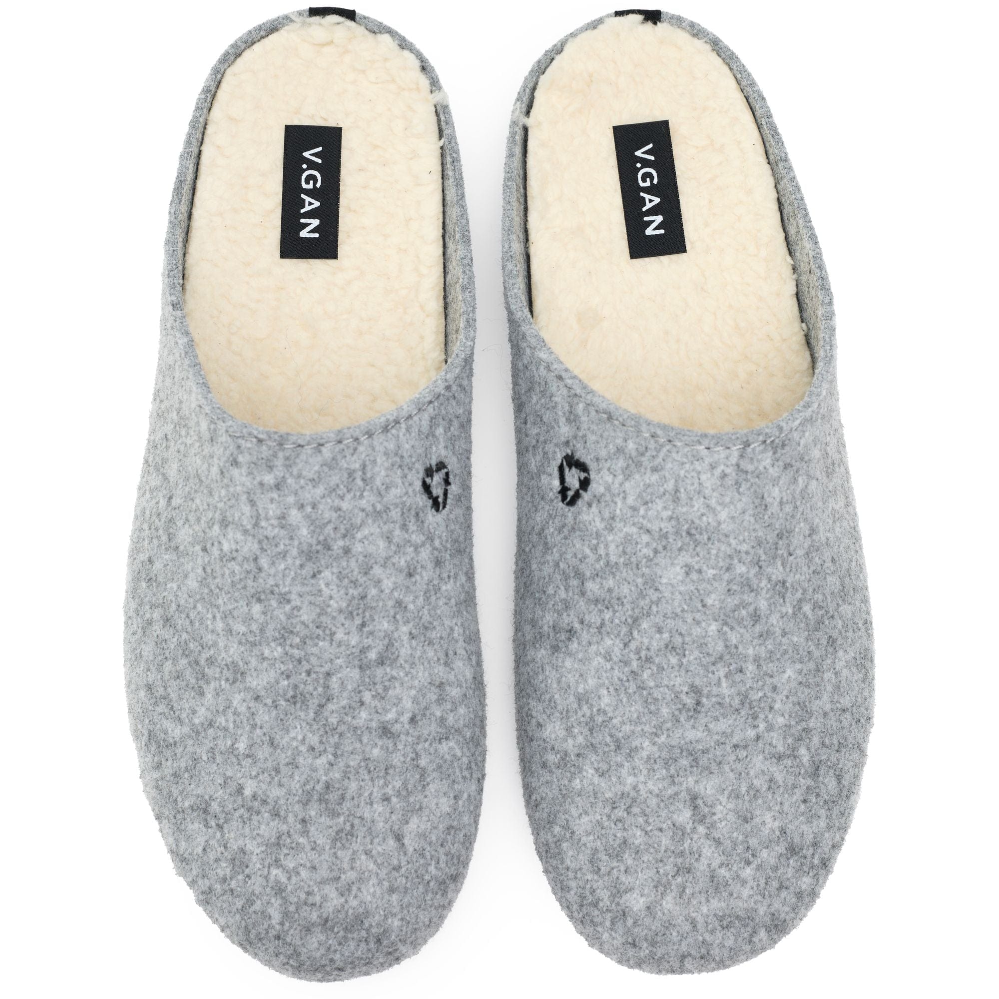 Men's Vegan Mule Slippers - Light Grey | Comfortable House Shoes for Relaxing at Home, Lounging & Indoor Wear