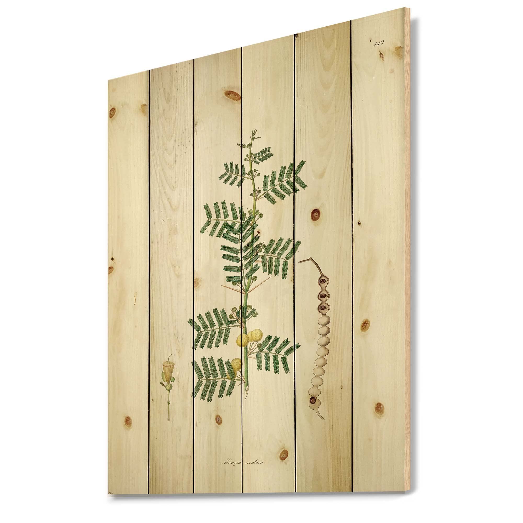 Vintage Blossoming Flower III Farmhouse Wood Wall Decor - Green Floral Wood Wall Art - Large Pine Wood Wall Panels - Rustic Home Decor for Living Room, Bedroom & Kitchen