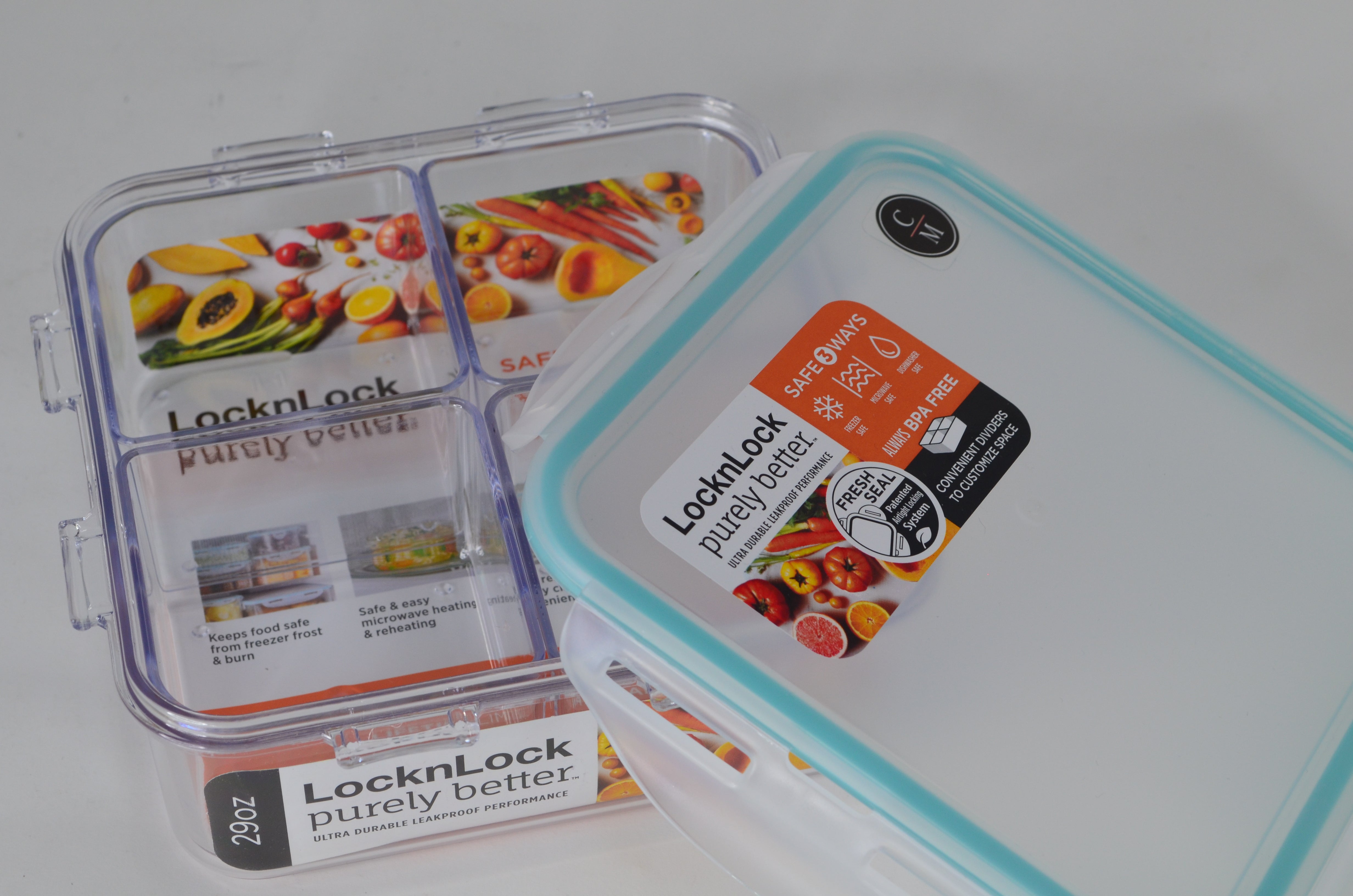 Purely Better 4 Divided Bento Box - Eco-Friendly Lunch Container for Adults & Kids - Perfect for School, Office, Picnics & Meal Prep