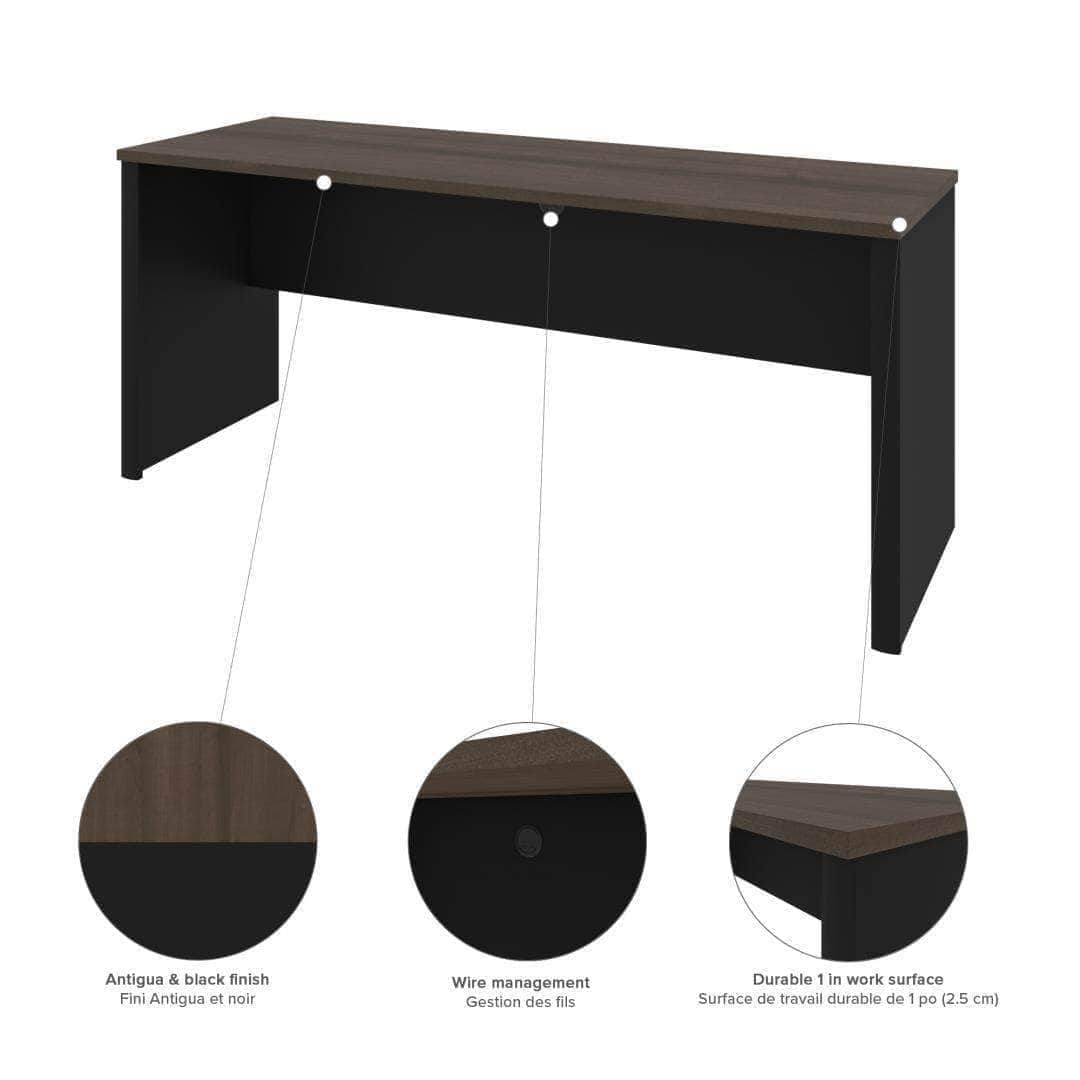 Connexion Narrow Desk Shell - Compact & Stylish Home Office Furniture in 2 Colors (Black & White) - Perfect for Small Spaces, Apartments & Dorm Rooms
