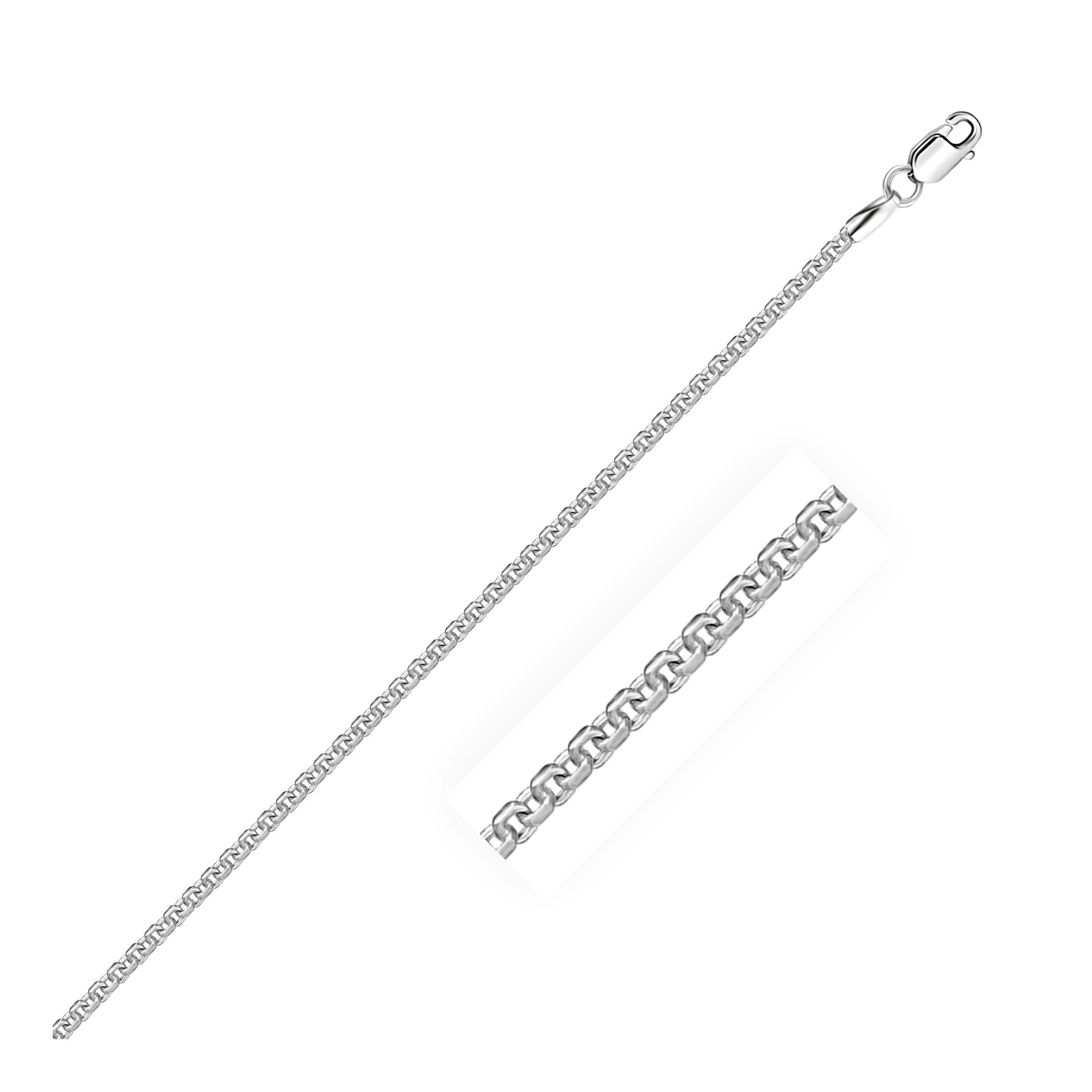 1.5mm Sterling Silver Rhodium Plated Round Box Chain Necklace for Women - Elegant Fine Jewelry for Everyday Wear, Gifts & Special Occasions