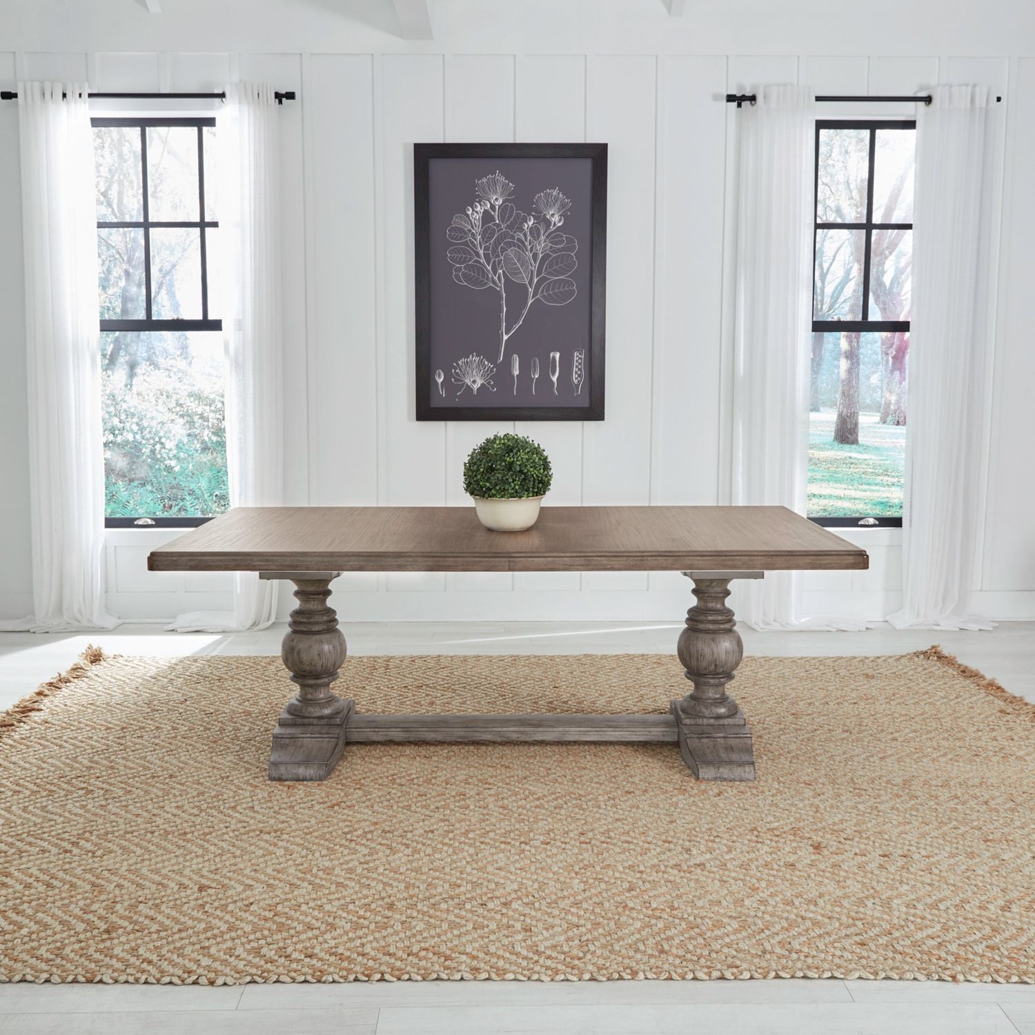 River Place Gray Dining Table Set with 8 Chairs - 237G T4402/P4402/C1000S - Perfect for Family Gatherings & Dinner Parties