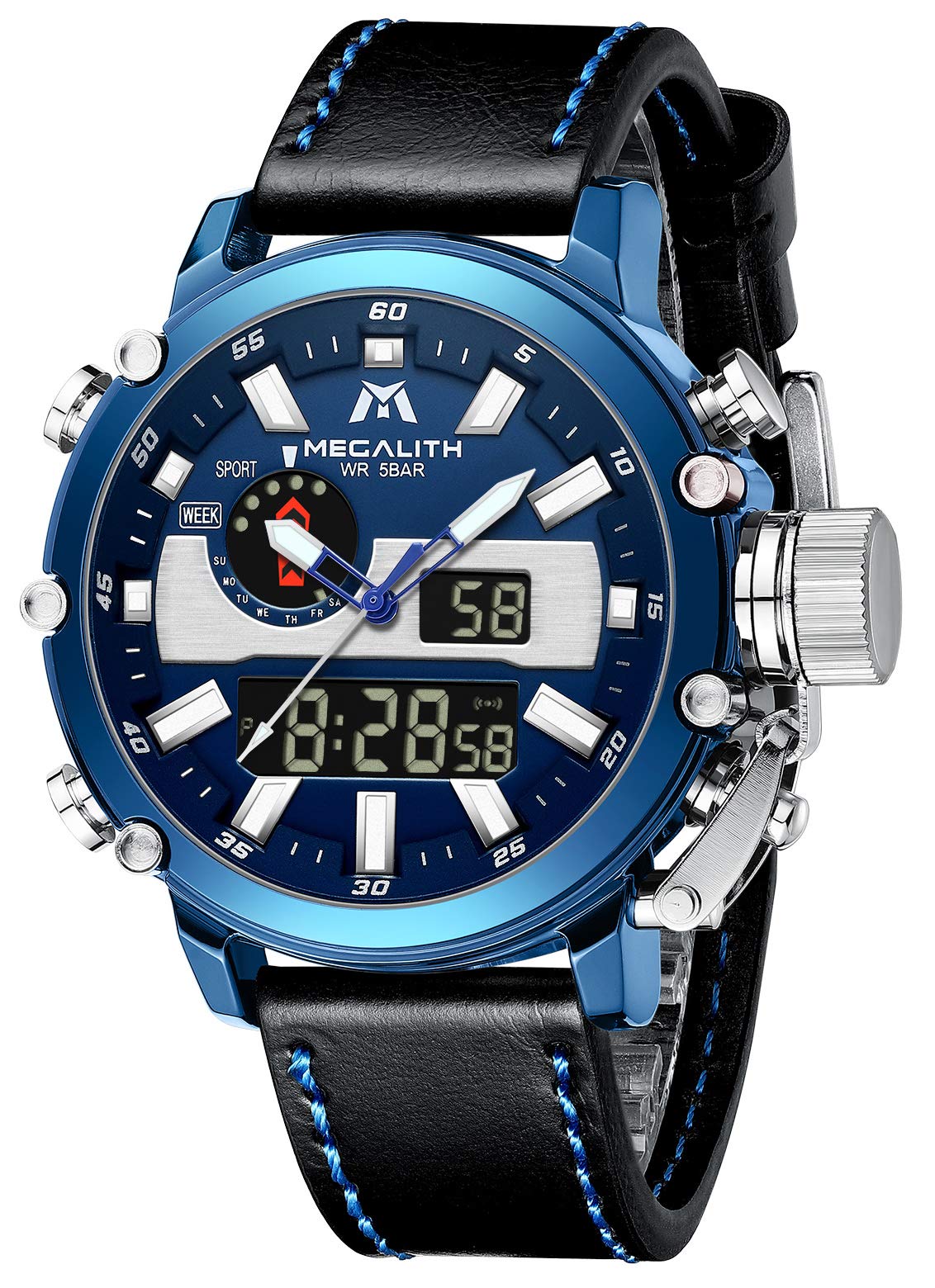 MEGALITH Military Tactical Watch for Men - Big Face Digital Sport Watch with Date, Waterproof & Heavy Duty - Perfect for Outdoor, Hiking, Running & Adventure Gifts