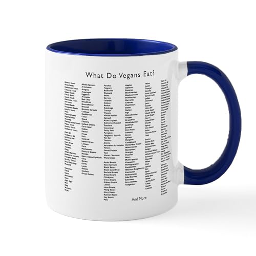 White/Navy Inside - What Do Vegans Eat Mug