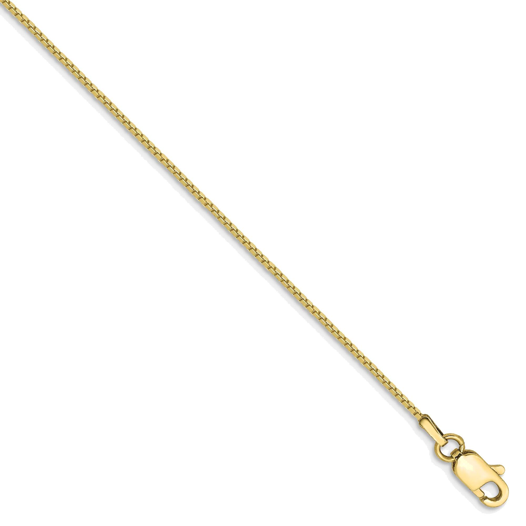 10K Yellow Gold 0.90mm Box Chain Necklace - Durable Fine Jewelry for Women, Men | Perfect for Layering, Gift Giving & Everyday Wear