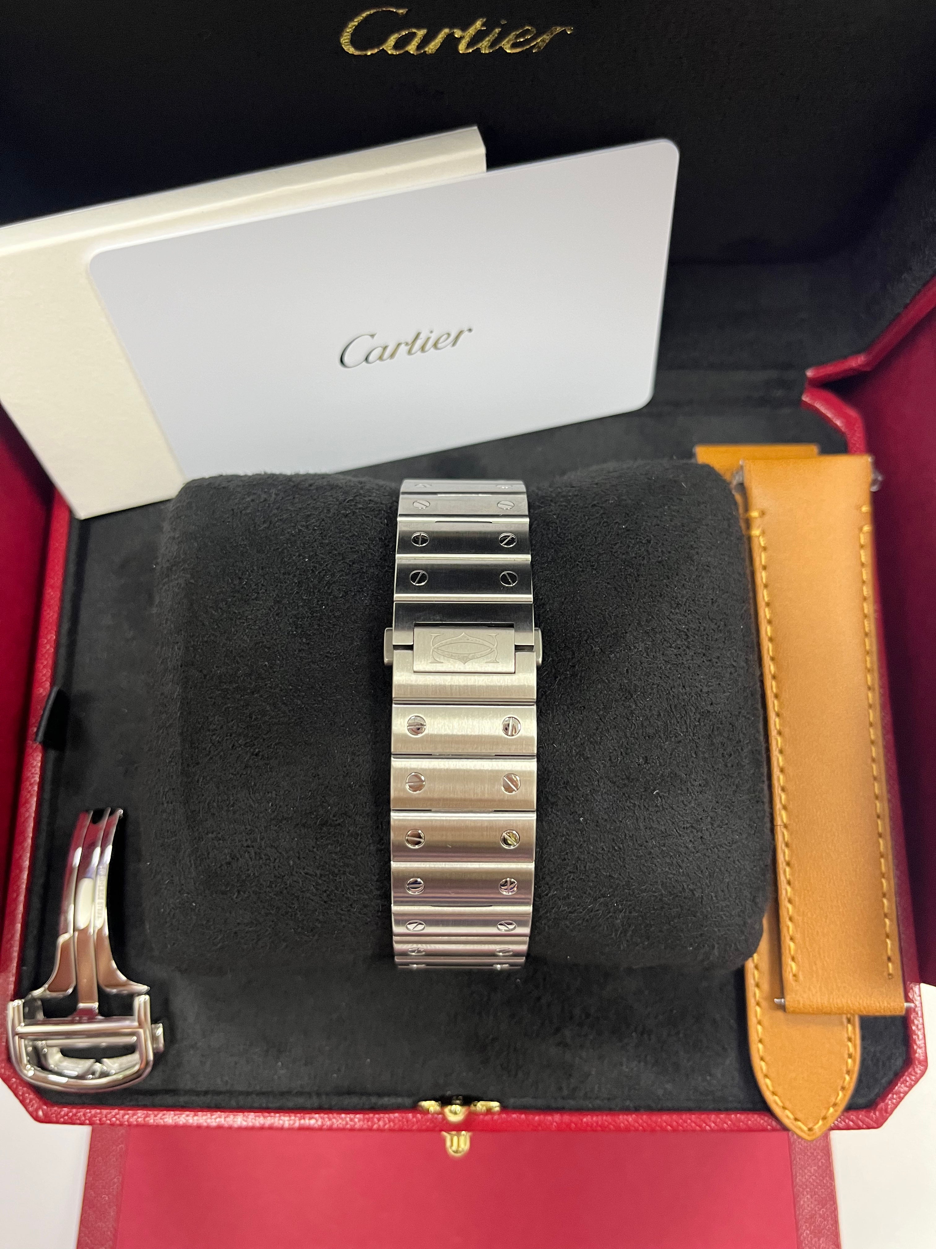 Cartier Santos 2023 WSSA0018 Men's Watch - Large White Dial, Stainless Steel, Swiss Luxury Timepiece for Business, Gifting & Special Occasions
