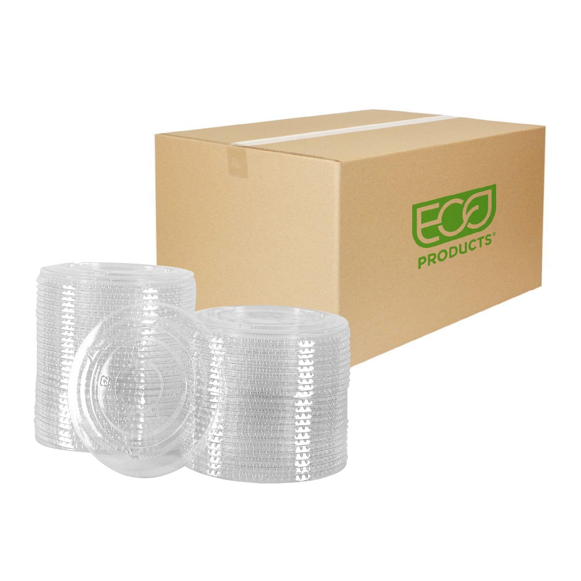 Eco-Friendly BlueStripe Recycled Plastic Cup Flat Lids - 1000 Pack, Fits 9-24oz Plastic Cups, 30% Post-Consumer Recycled PET (rPET) - Perfect for Cold Drinks, Iced Coffee, Smoothies & Snacks at Cafes, Restaurants & Events