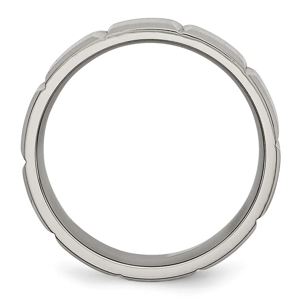 Diamond2Deal Titanium 8mm Grooved Satin Finish Wedding Band Ring for Men - Durable & Comfortable Titanium Ring for Weddings, Anniversaries & Everyday Wear