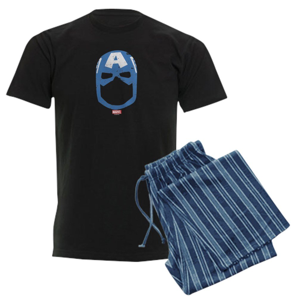Captain America Men's Dark Pajama Set - Superhero Sleepwear for Marvel Fans | Comfortable Lounge Wear for Movie Nights & Cosplay