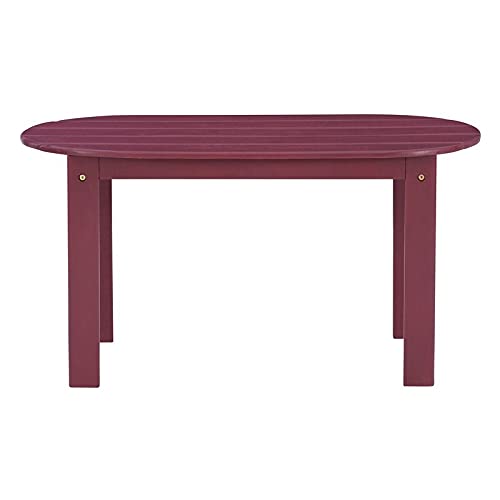 Linon Gavil Red Adirondack Coffee Table - Outdoor Patio Furniture for Garden, Deck, and Poolside Relaxation