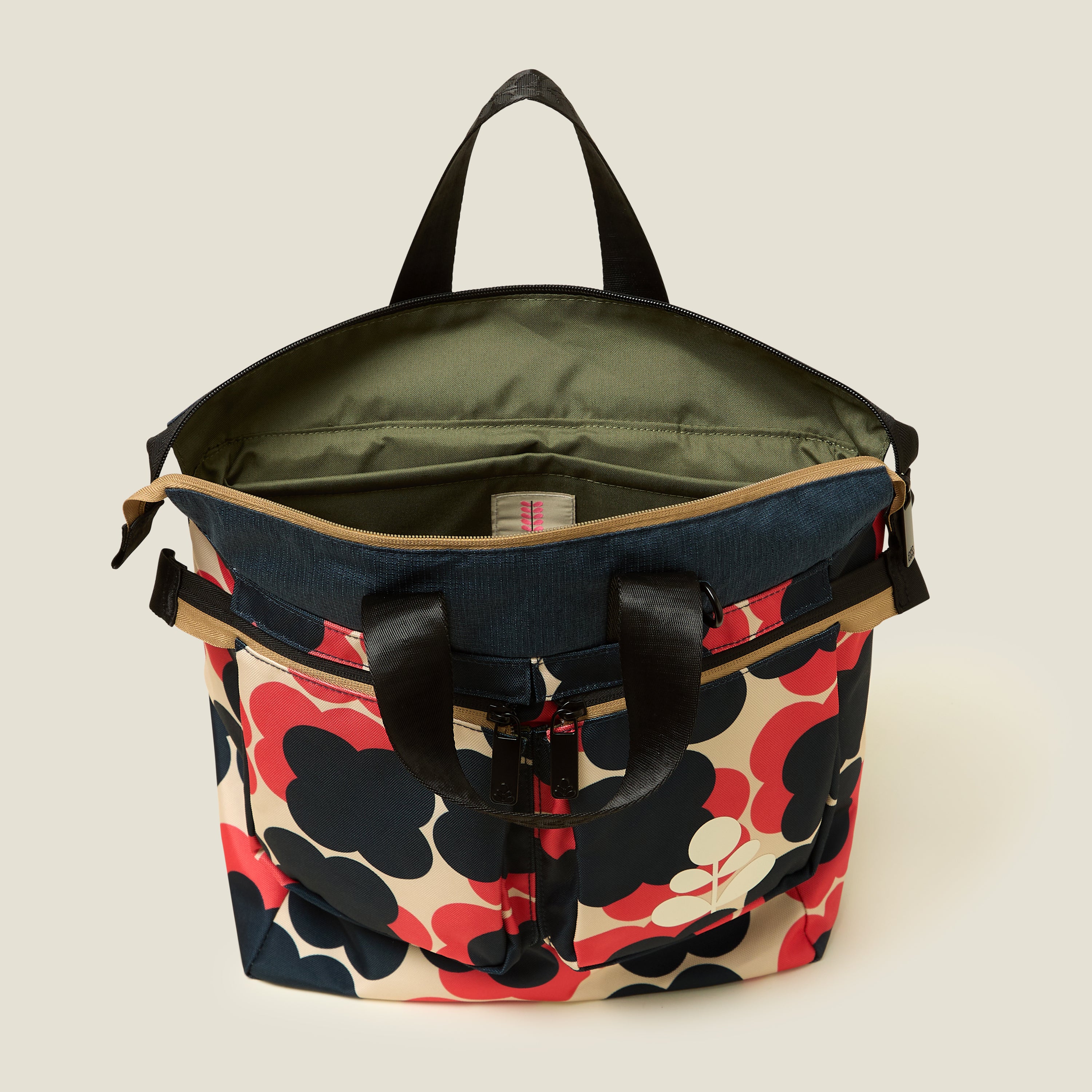 Axis Backpack - Waterproof Travel Backpack with Floating Flower Navy Red Design - Perfect for Hiking, Camping & Outdoor Adventures