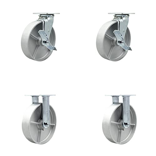 2 Swivel w/2 Top Lock Brakes - 2 Rigid