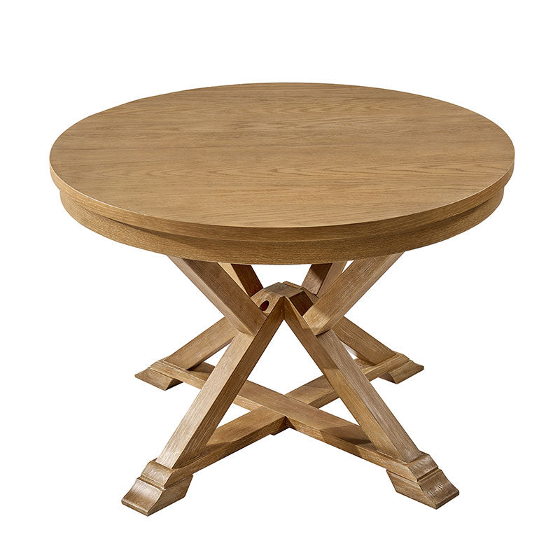 Extendable Round Dining Table - Traditional Israeli Design for Small Spaces | Perfect for Family Gatherings & Dinner Parties