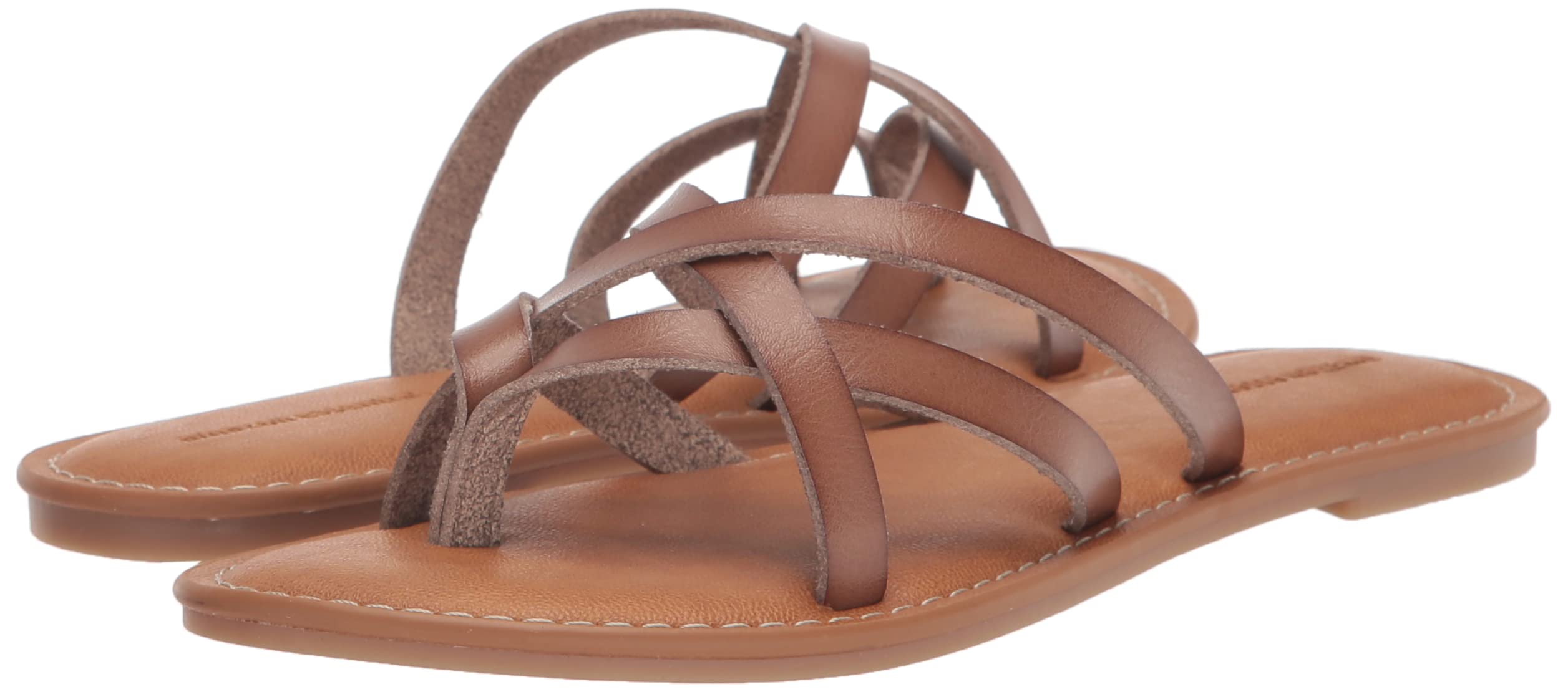 Amazon Essentials Women's Strappy Slide Flat Sandal - Comfortable Summer Casual Shoes for Beach, Pool, and Outdoor Wear
