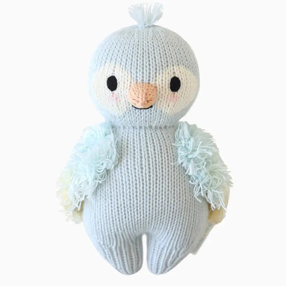 Cuddle + Kind Handmade Sky Blue Baby Parrot Doll - Organic Cotton Stuffed Animal Toy for Kids, Babies & Toddlers | Perfect for Cuddling, Nursery Decor & Gift Giving