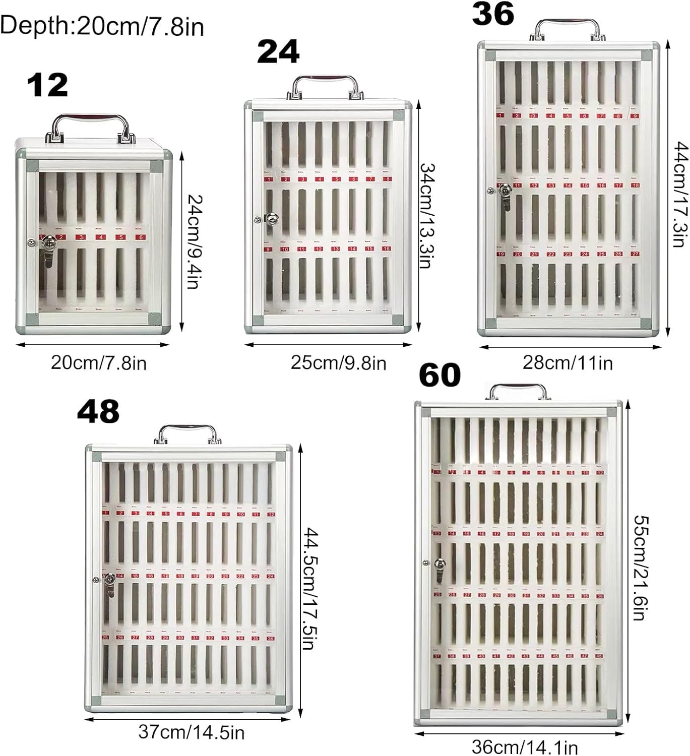 Secure Lockable Cell Phone Storage Cabinet with Key - Universal Size Fits All Smartphones (36 Slots) - Ideal for Schools, Offices & Public Spaces